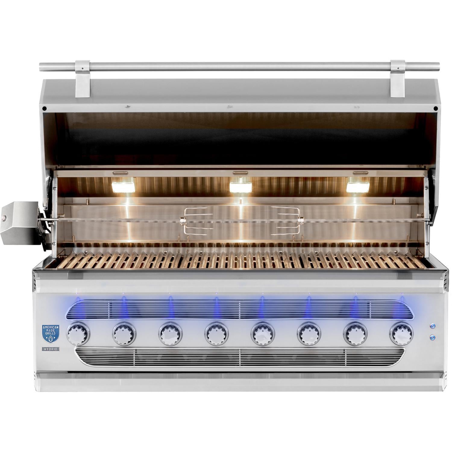 American Made Grills Muscle 54-Inch Hybrid Grill MUS54-NG - Natural Gas - Lid Open - White Background thumbnail