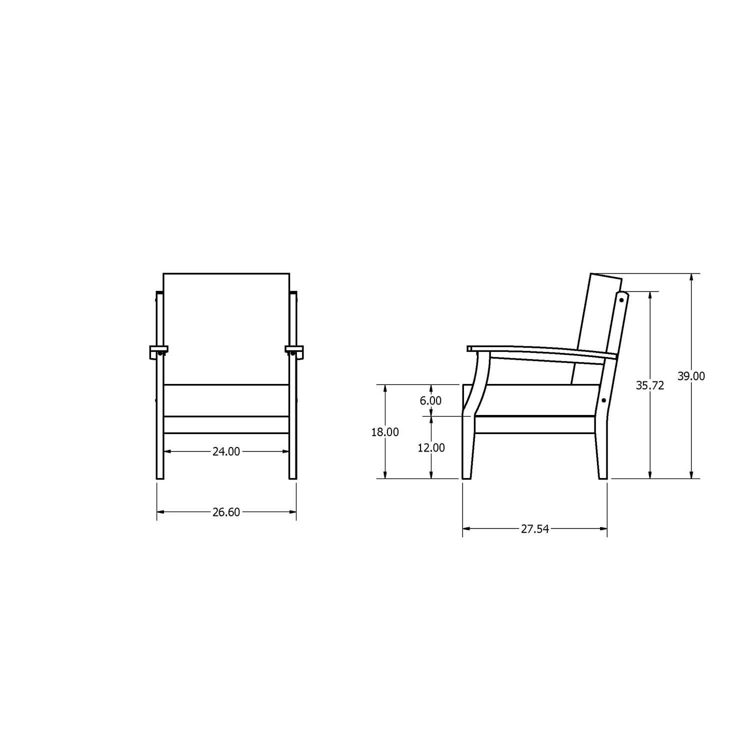 Blushing Bay 3 Pc Recycled Plastic Seating Set in Spectrum Indigo/Whitewash by Lakeview Outdoor Designs - Chair - Dimensional thumbnail