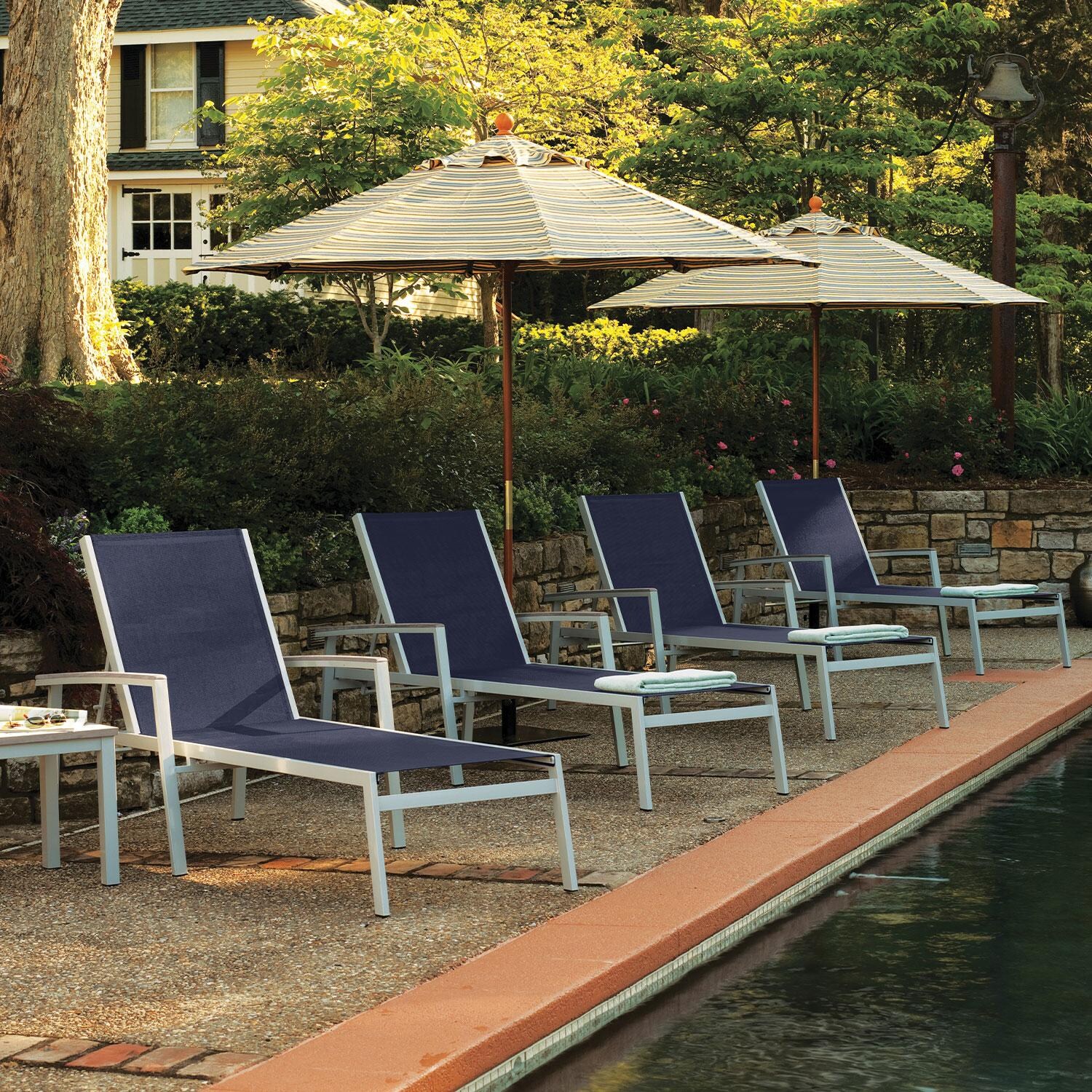 Travira 8 Pc Powder-Coated Aluminum Chaise Lounge Set in Ink Pen/Vintage/Flint By Oxford Garden - Lifestyle thumbnail