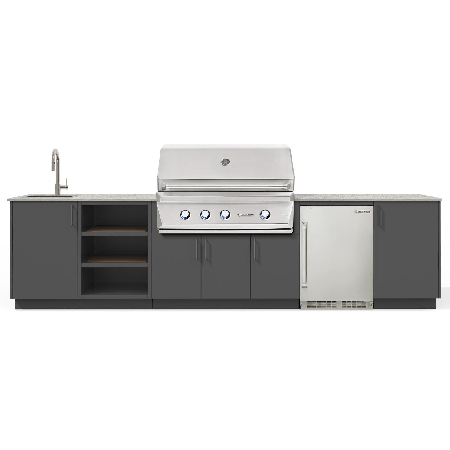 Urban Bonfire Eclipse 42 Outdoor Kitchen w/ Twin Eagles Propane Grill, Sink, Refrigerator, Keon Dekton Countertop & Anthracite Finish - B-Eclipse-42-TwinEagles-Keon-Anthracite