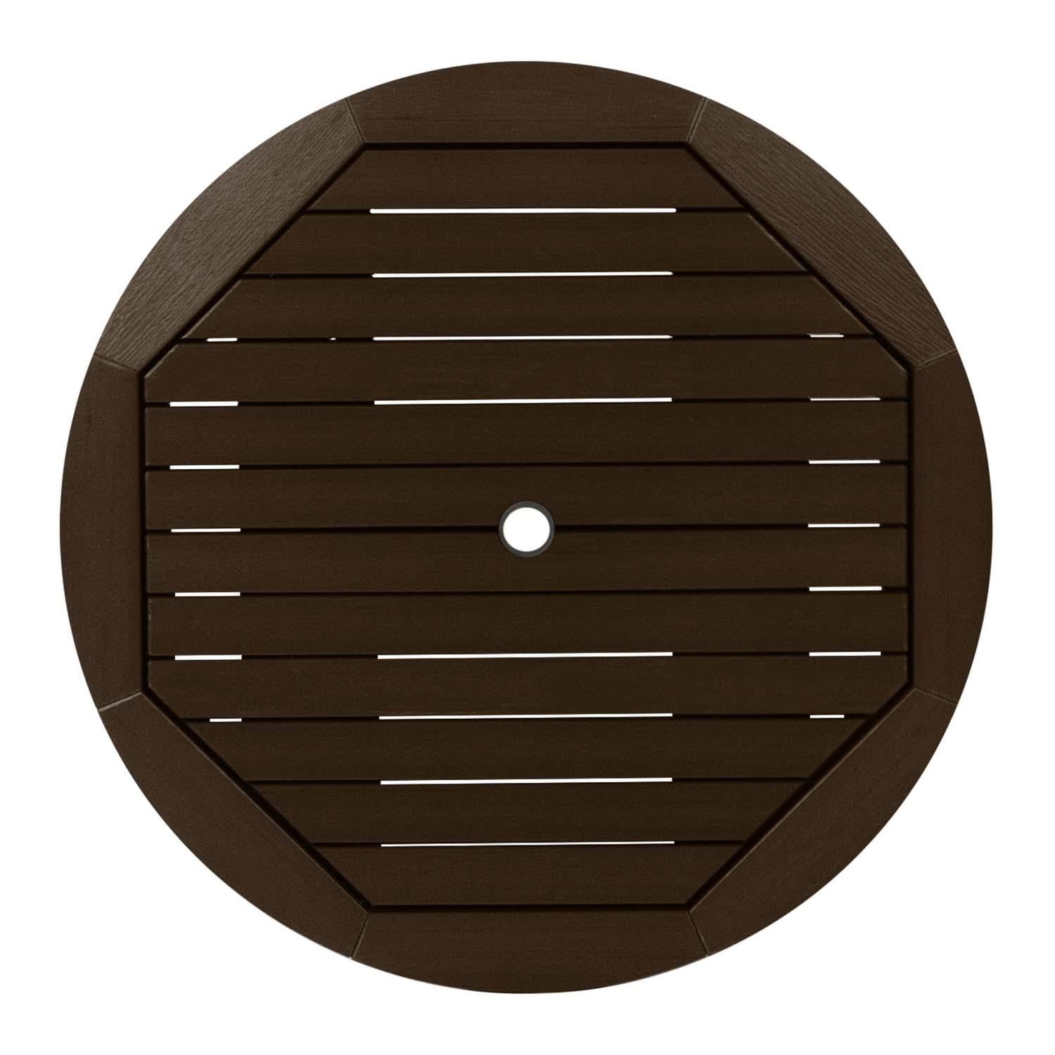 Elm Pointe 3 Pc Recycled Plastic Round Dining Set in Weathered Acorn By Lakeview Outdoor Designs - Table Top - Detail thumbnail