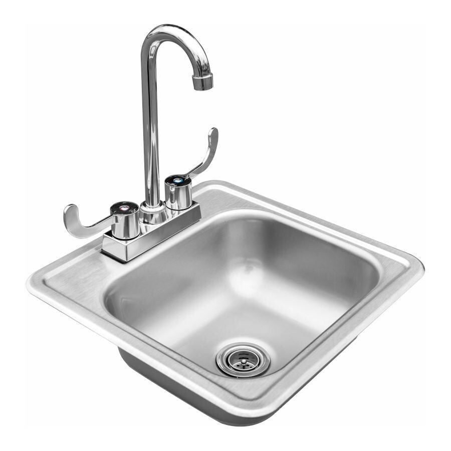 Summerset SNK-15D 15x15 Inch Drop-in Sink - Basin View - White Background