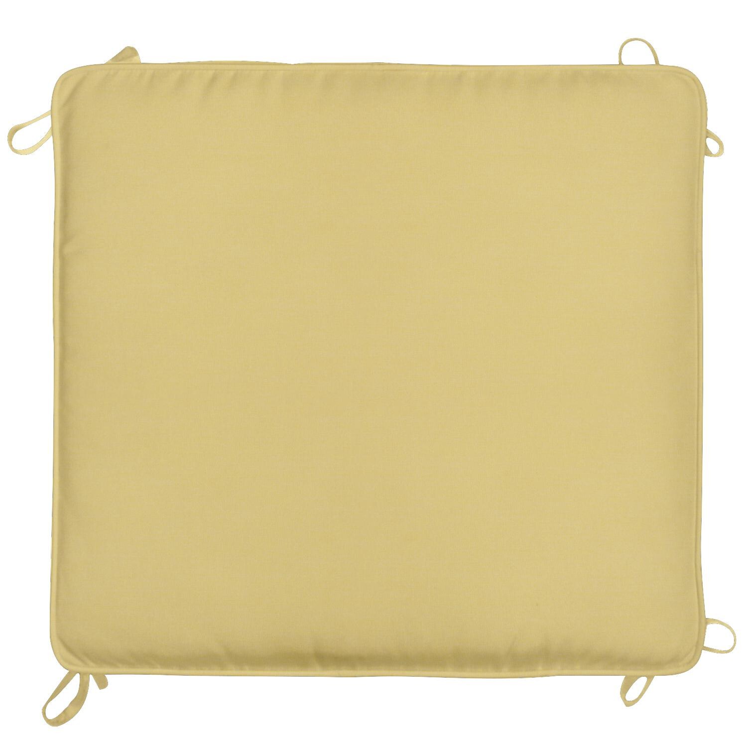 Sunbrella Canvas Buttercup Large Outdoor Replacement Ottoman Cushion W/ Piping By UltimatePatio.com - Top View
