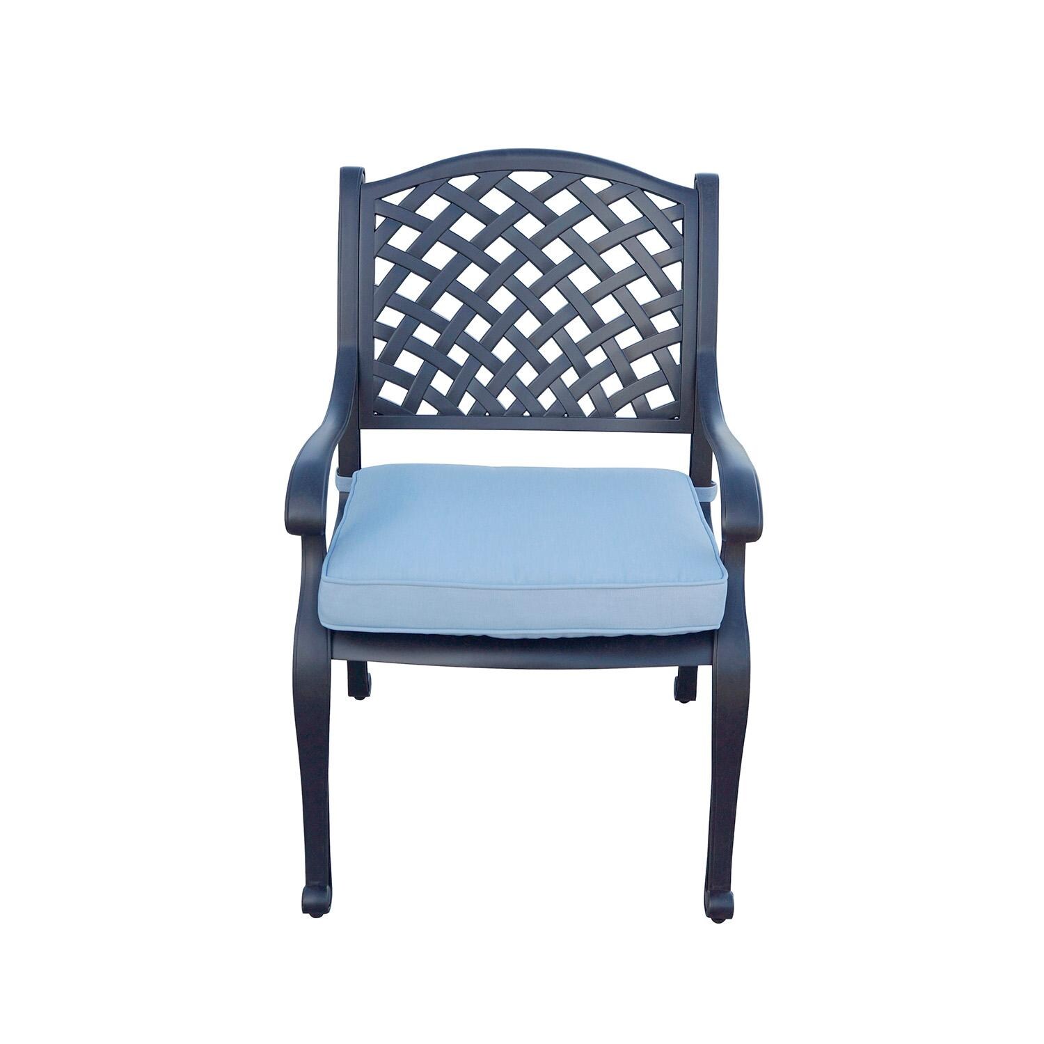 Darlee Nassau Replacement Dining Chair Cushion - Set of 4 - Sky Blue - Dining Chair (Frame not included) - White Background thumbnail