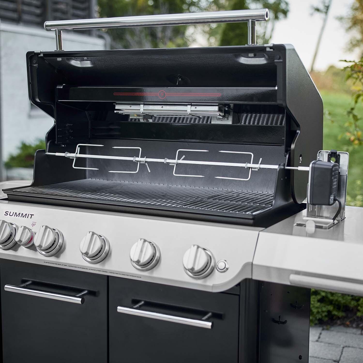Weber Grills 1500040 Weber Summit FS38 E Natural Gas Grill - Black - Hood Open - Detail thumbnail