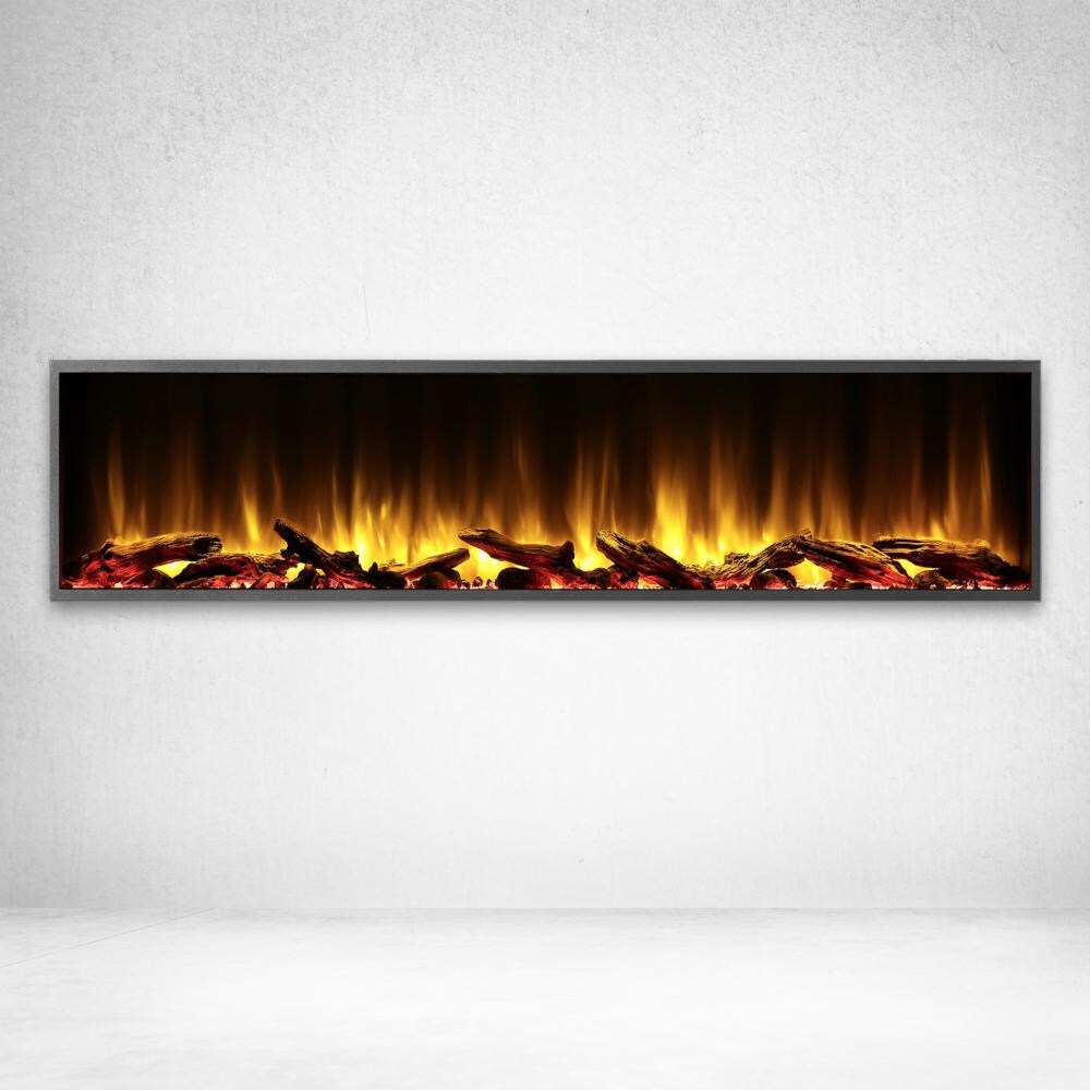 Dynasty DY-BEF80 Harmony Series 80-Inch Built-In Electric Fireplace - Shown with Logs thumbnail