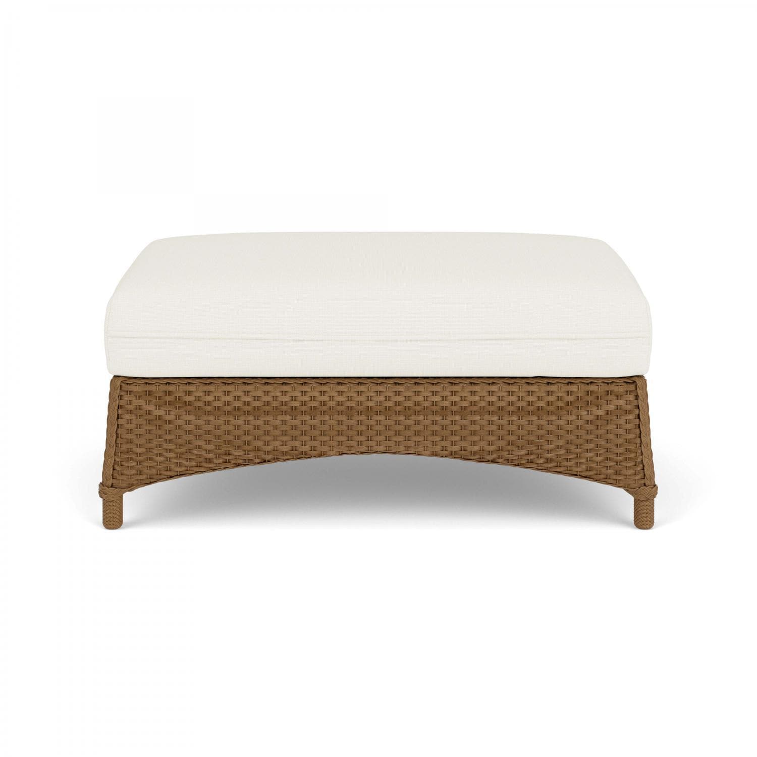 Lloyd Flanders Mandalay Large Ottoman in Hickory Finish with Sailcloth Salt fabric - Back thumbnail
