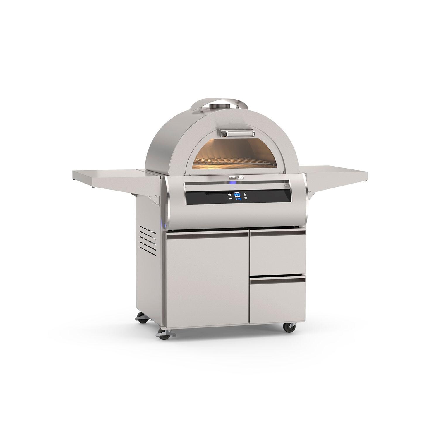 Illustration of Compact Freestanding Pizza Oven With Secure Ventilation