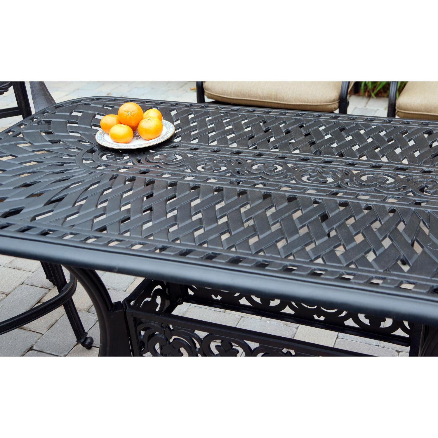 Darlee 201010-5PC-60CB Santa Barbara 5 Piece Counter Height Bar Set W/ 52 X 26 Rectangular Table & Sesame Cushions - Bar Table Top thumbnail