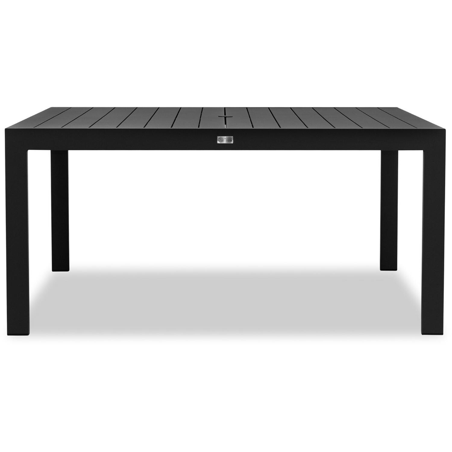 Spring Bay 8 Seat Square Dining Set in Black - Table - White Background thumbnail