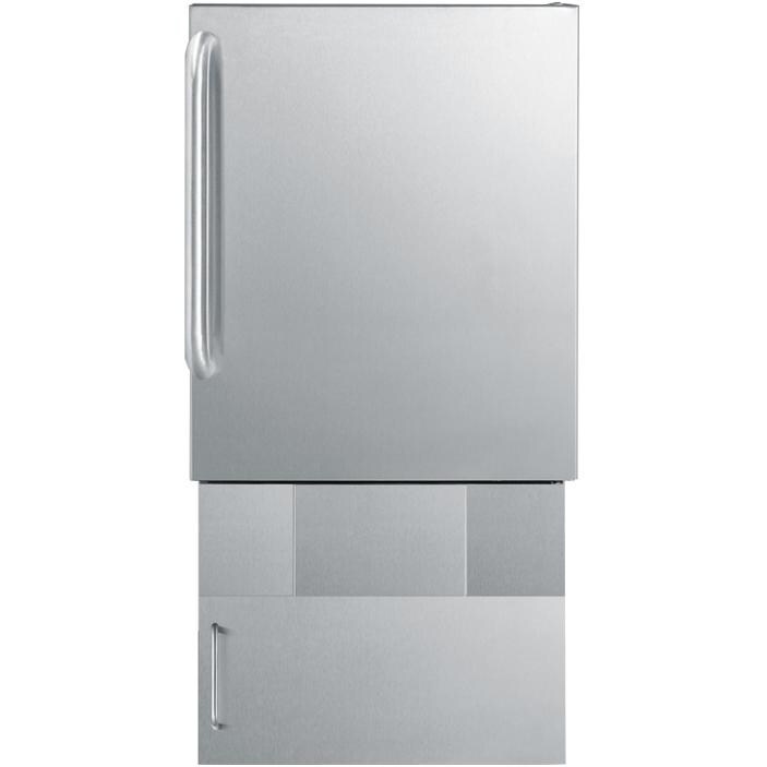 Summit 10 Lb. 15-Inch ADA Compliant Built-In / Freestanding Outdoor Ice Maker With Towel Bar Handle - Stainless Steel - BIM24OSBase32 thumbnail