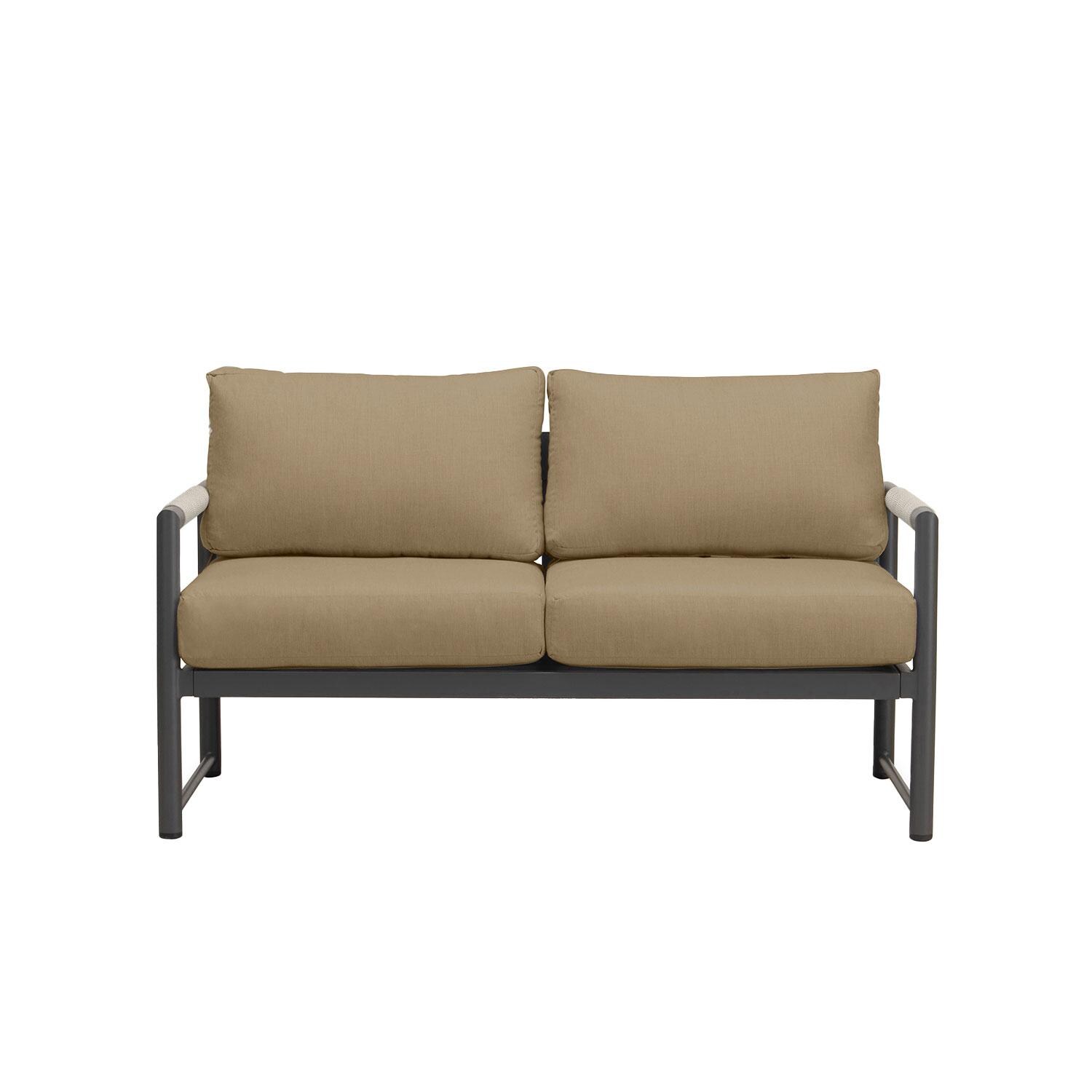 Lakeview AVEBAY-SL-PG-SET143-HB Avenue Bay Slate/Pebble Gray 3 Pc Sofa Loveseat Set - Heather Beige - Loveseat - White Background thumbnail