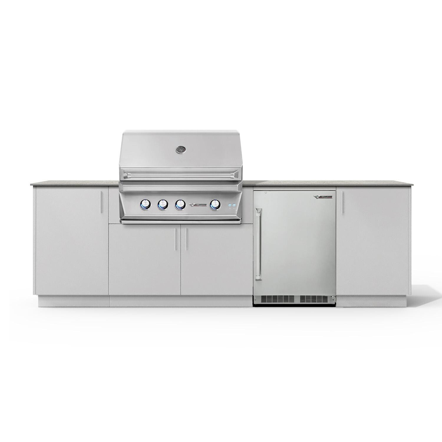 Urban Bonfire B-Horizon-36-TwinEagles-Keon-Chantilly Horizon 36 Outdoor Kitchen w/ Twin Eagles Propane Grill, Refrigerator, Keon Countertop & Chantilly Finish thumbnail