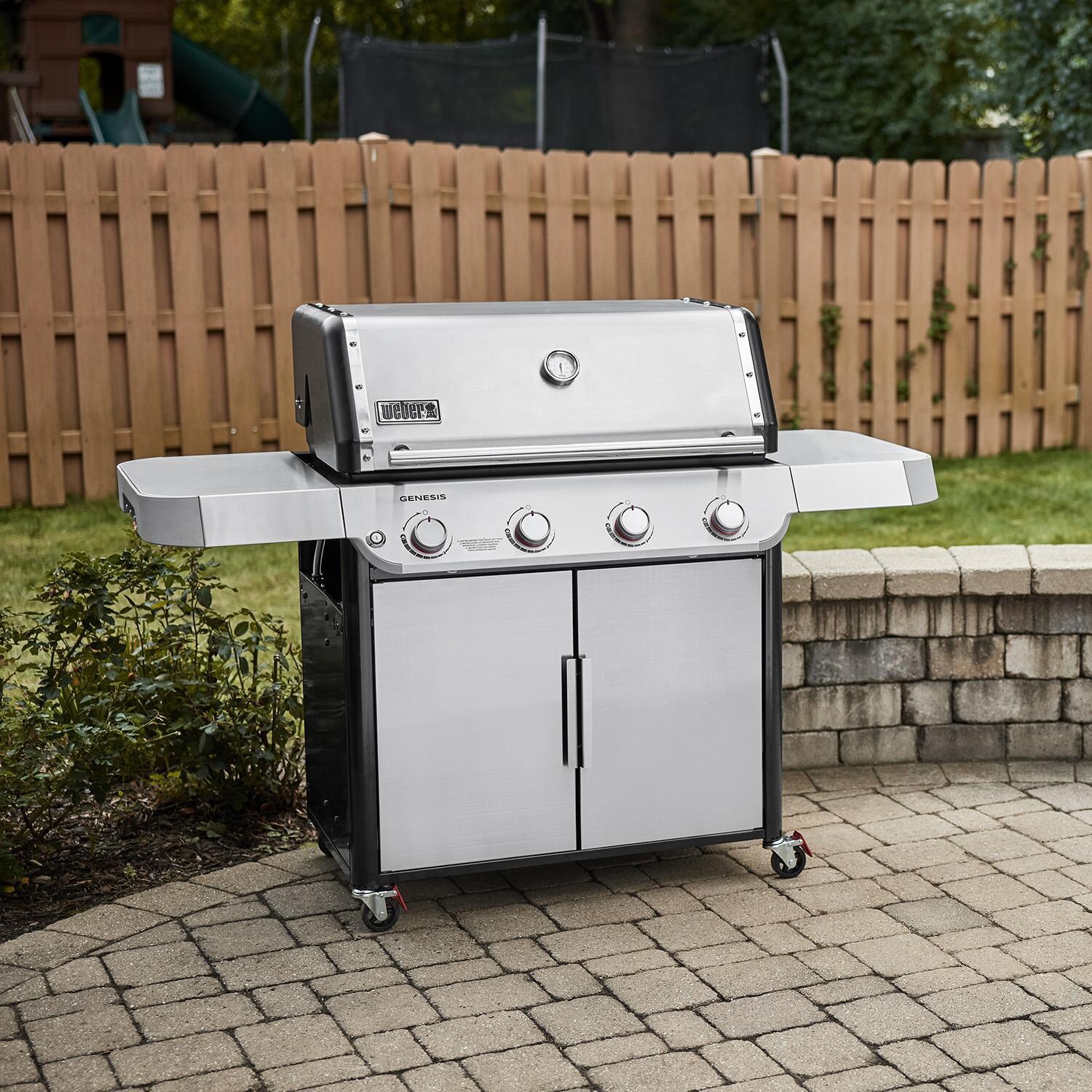 Weber 1500539 GENESIS S-415 Propane Gas Grill in Stainless Steel - Lifestyle thumbnail