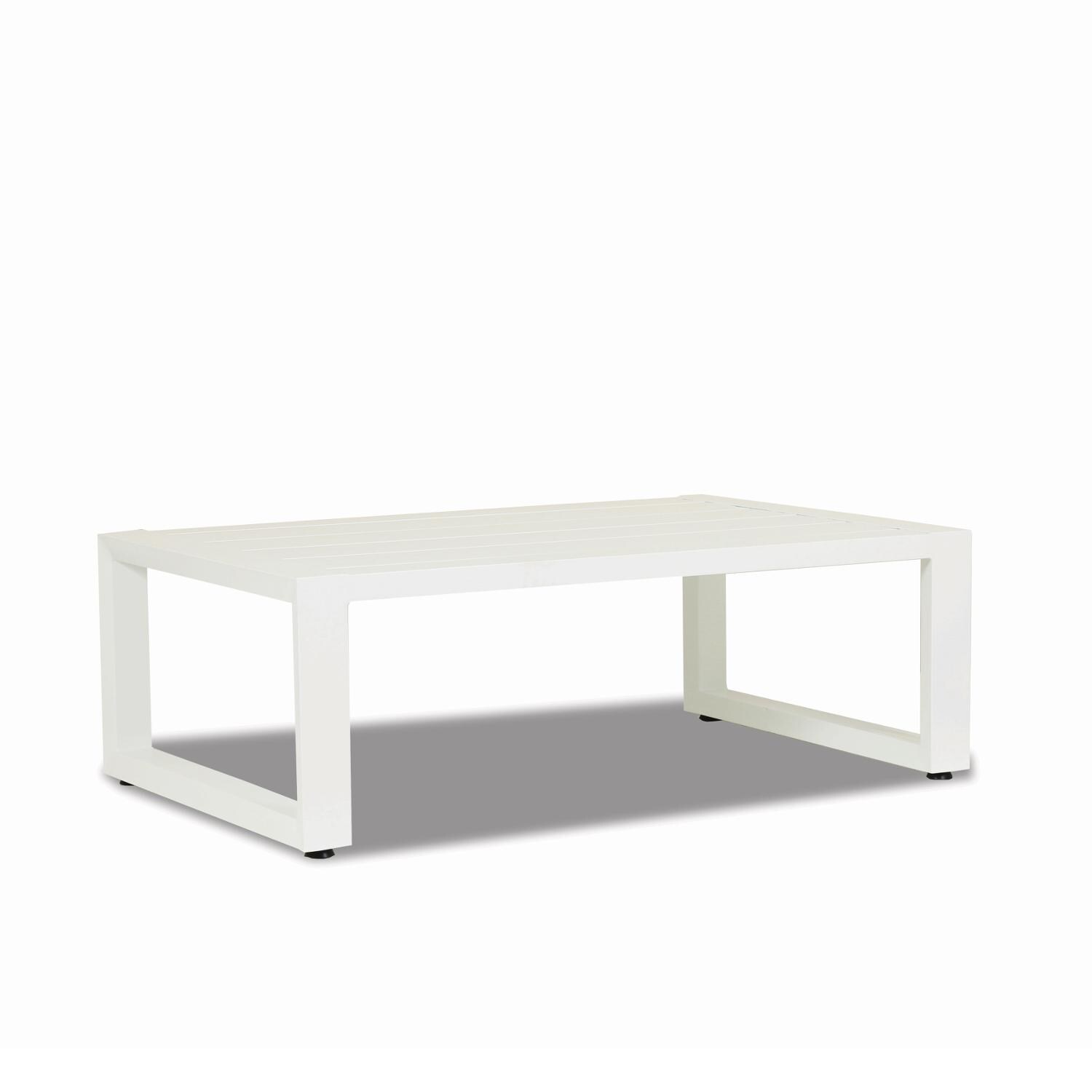 Newport 54 X 33 Inch Rectangular Aluminum Coffee Table in Frost by Sunset West