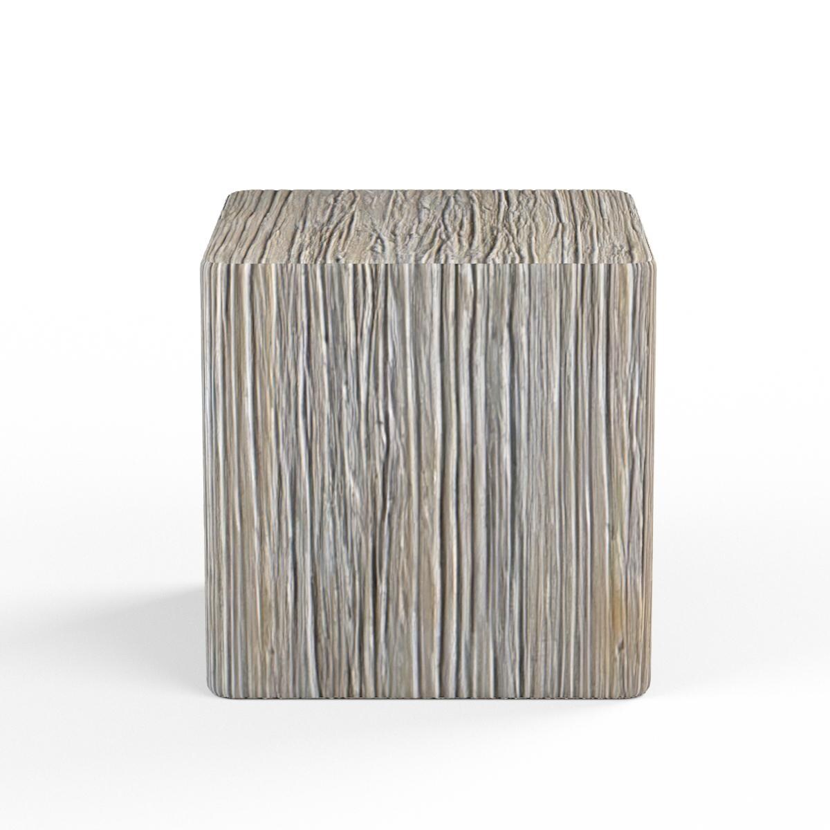 Sunset West - 6203-MET - Madera 20-Inch Square GFRC Patio End Table - Side View thumbnail