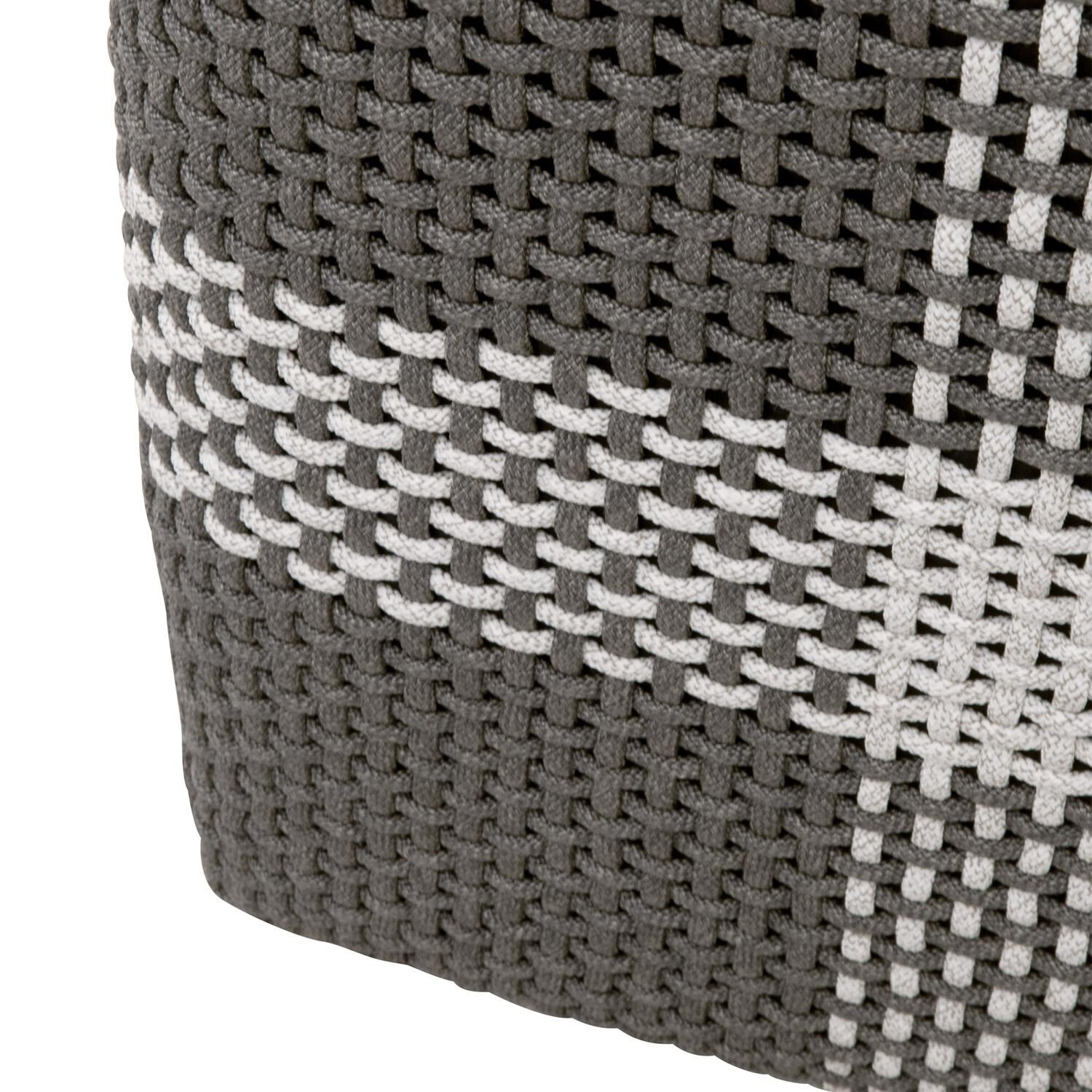 Lakeview Cocoa Way Dove Woven Rope Accent Cube - Bottom View thumbnail