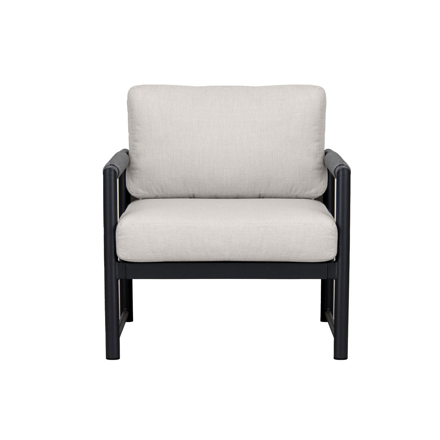 Lakeview AVEBAY-BK-CO-SET120-CS Avenue Bay Black/Carbon 3 Pc Loveseat Set - Cast Silver - Club Chair - White Background thumbnail