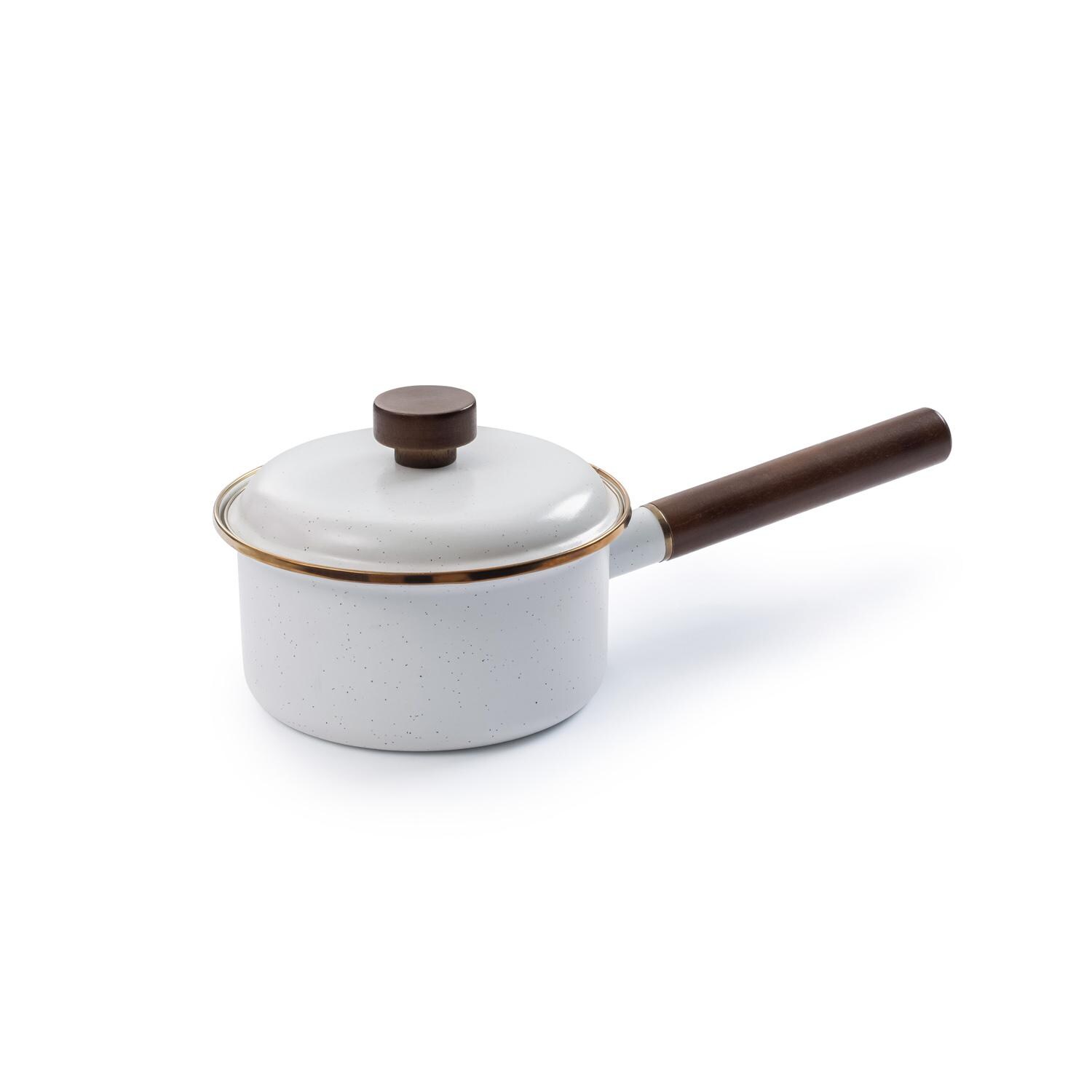 Barebones Living Enamel Saucepan - Eggshell - CKW-396