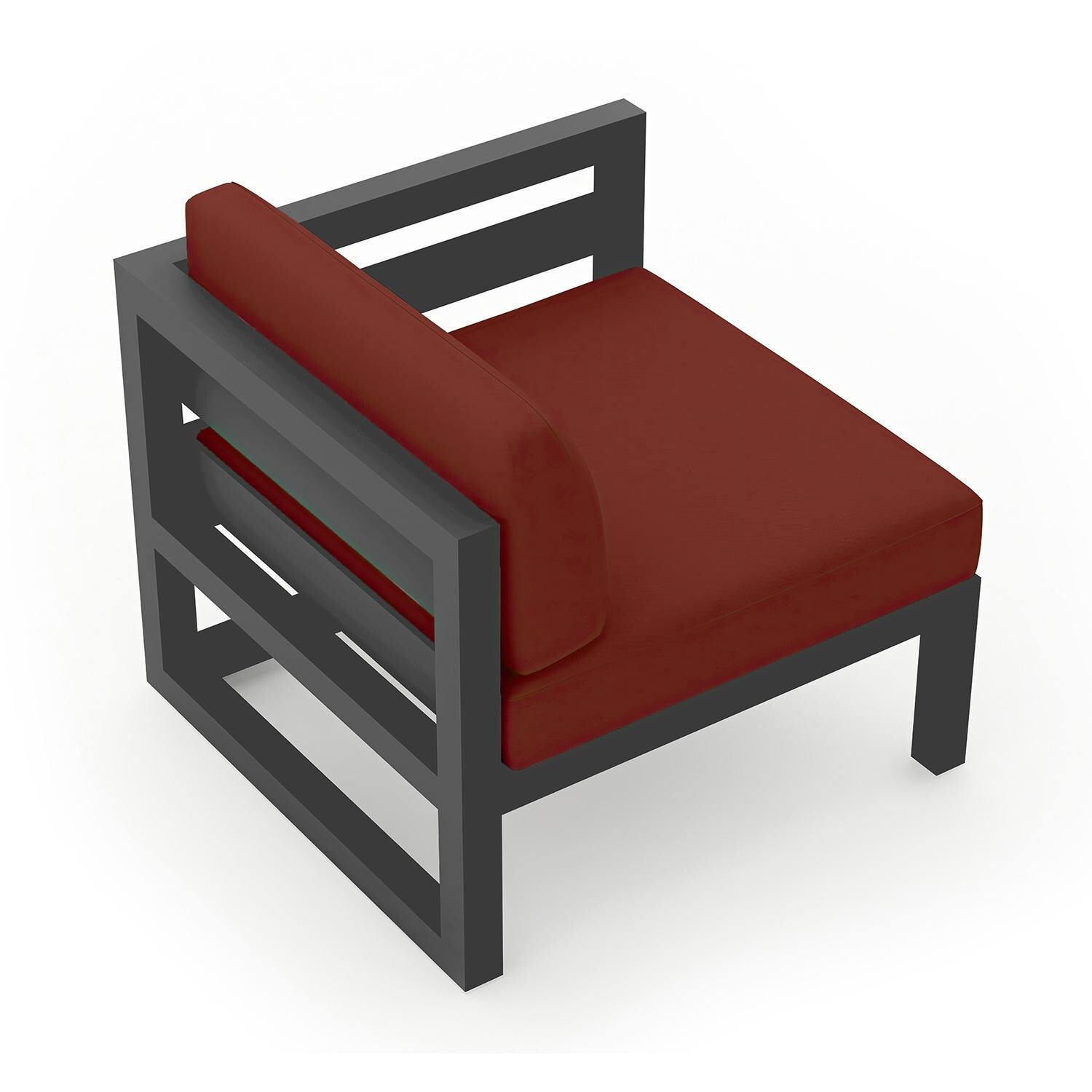 Misty Cove Right Arm Club Chair in Slate w/Canvas Henna Cushions by Lakeview - Back Angle View - White Background thumbnail