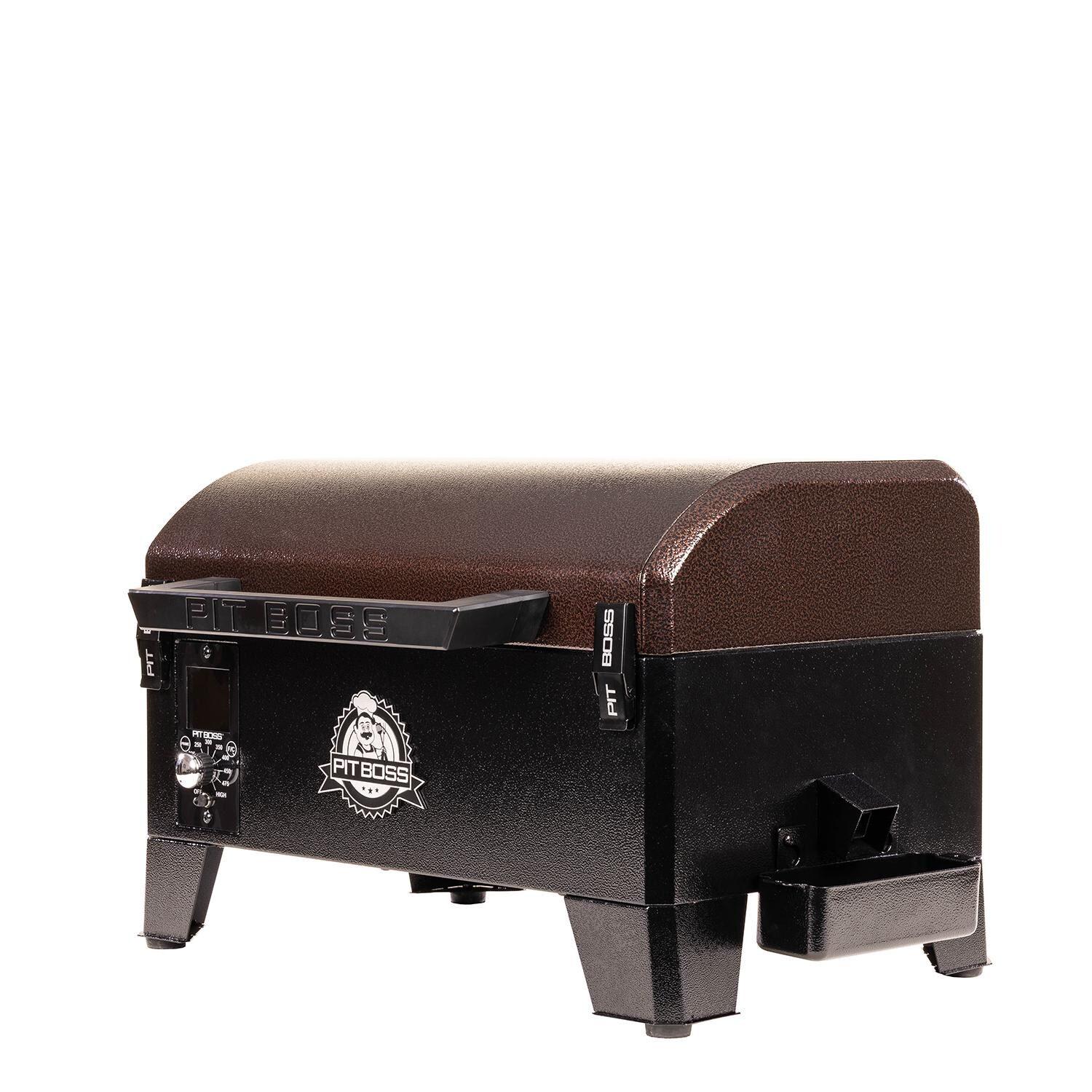 Pit Boss 10697 Mahogany 150PPS Tabletop Pellet Grill - Right Side View Closed thumbnail