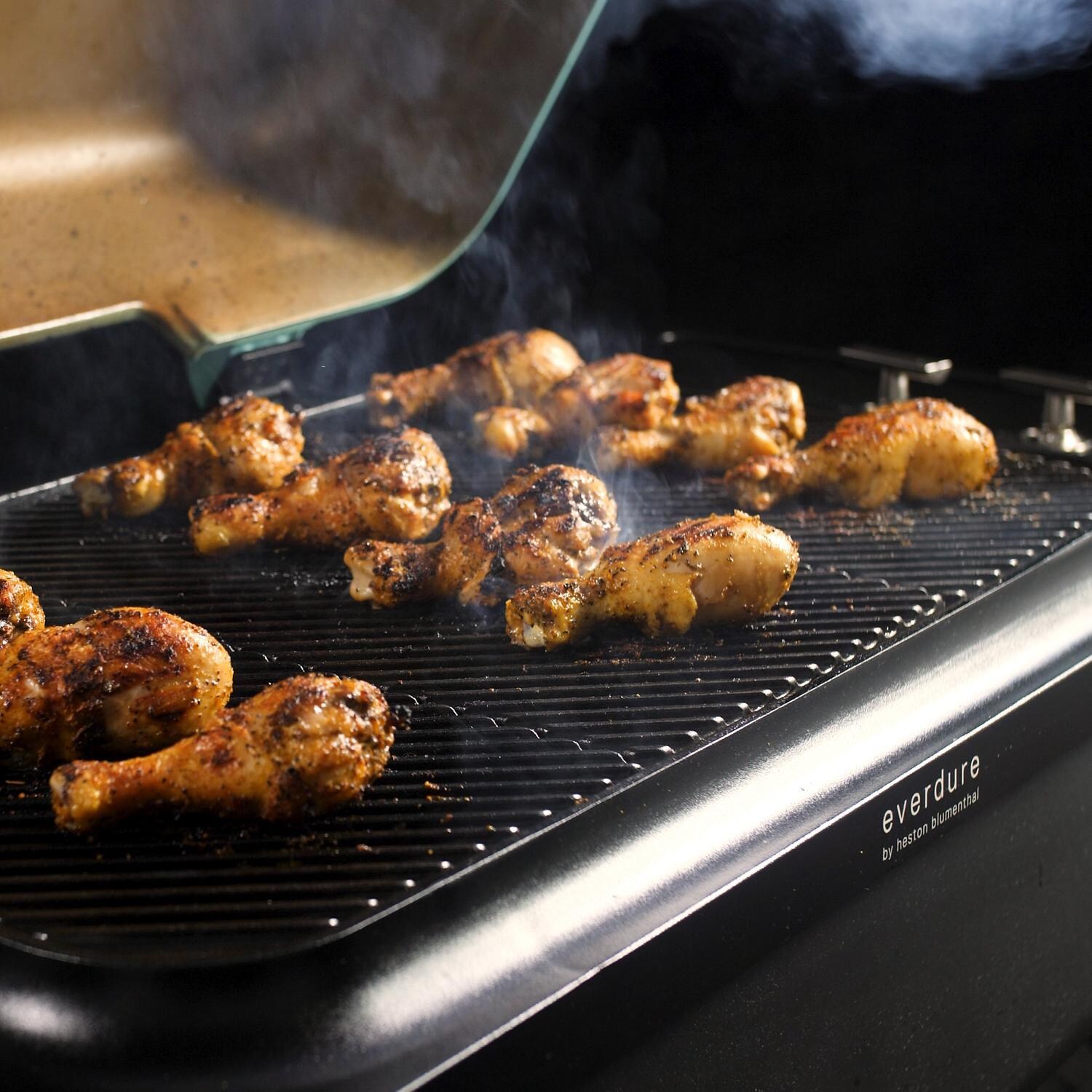 Everdure By Heston Blumenthal HBG3MUS FURNACE 52-Inch 3-Burner Propane Gas Grill With Stand -  Grilling Chicken thumbnail
