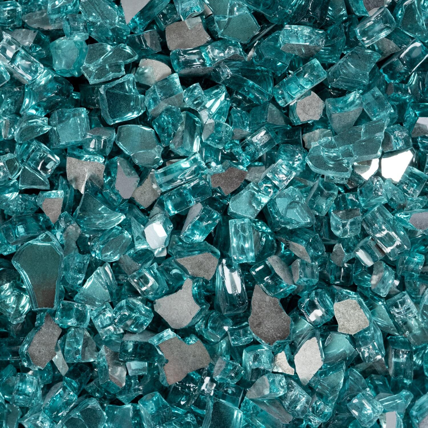 BBQGuys Signature 1/4-Inch Green Jasper Reflective Fire Glass - 20 Pounds