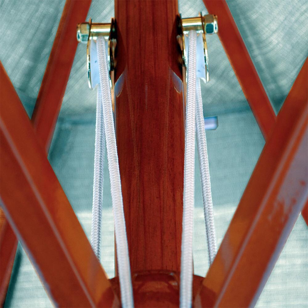 Galtech 9 Ft. Octagonal Patio Umbrella W/ Pulley Lift - Pulley Detail (Shown W/ Dark Wood Finish) thumbnail