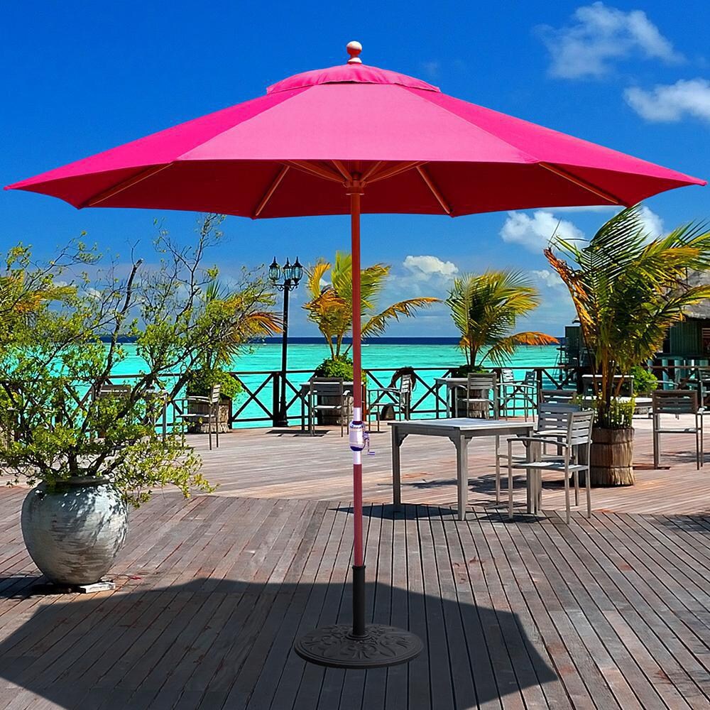 Galtech 11 Ft. Octagonal Patio Umbrella W/ Crank Lift - Lifestyle View (Umbrella Base Not Included) thumbnail