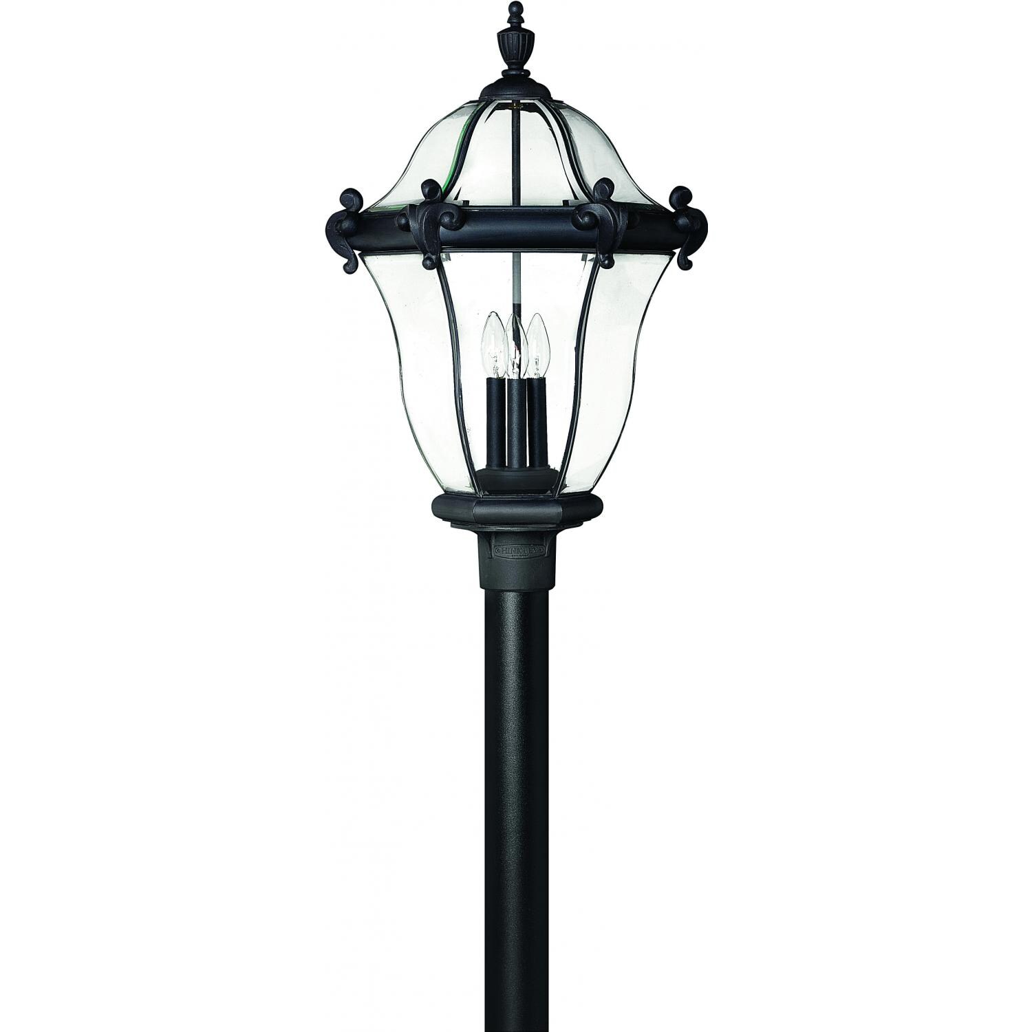 Hinkley Lighting San Clemente Three Light 27-Inch Outdoor Post Light - Museum Black - 2447MB