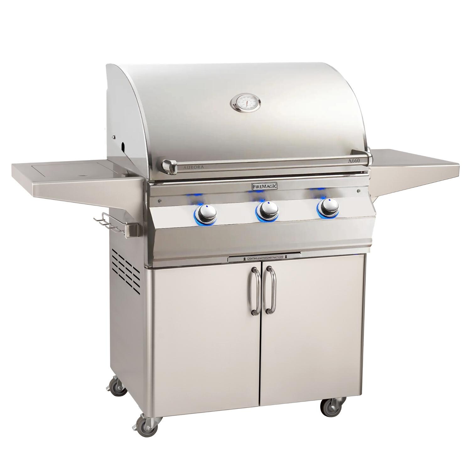 Fire Magic - A660S-7LAP-62 - Aurora 30-Inch Propane Gas Grill W/ One Infrared Burner & Side Burner thumbnail
