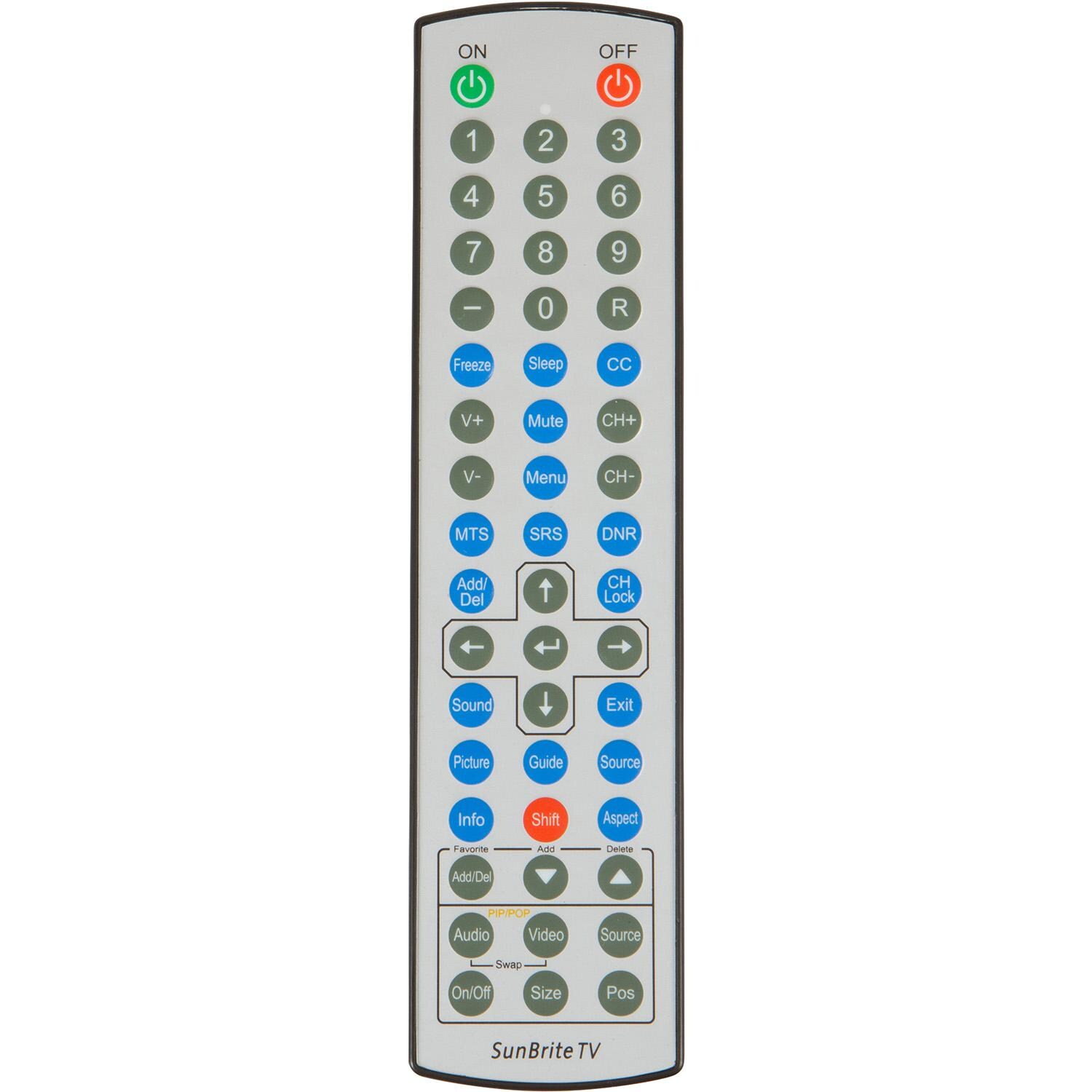 SunBriteTV Weatherproof Outdoor HDTV Remote Control - Front thumbnail