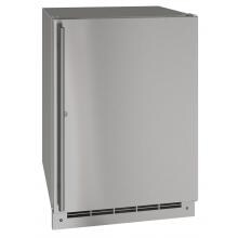 U-Line 24-Inch 5.4 Cu. Ft. Outdoor Rated Solid Door Refrigerator w/ Lock - Stainless Steel - UORE124-SS31A image