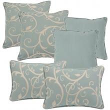 Outdoor Throw Pillow Set By Lakeview Outdoor Designs - Sunbrella Cabaret Blue Haze, Sunbrella Canvas Spa image