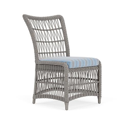 Mackinac Wicker Dining Chair in Putty/Hansen Sky by Lloyd Flanders - Position 5 - White Background thumbnail