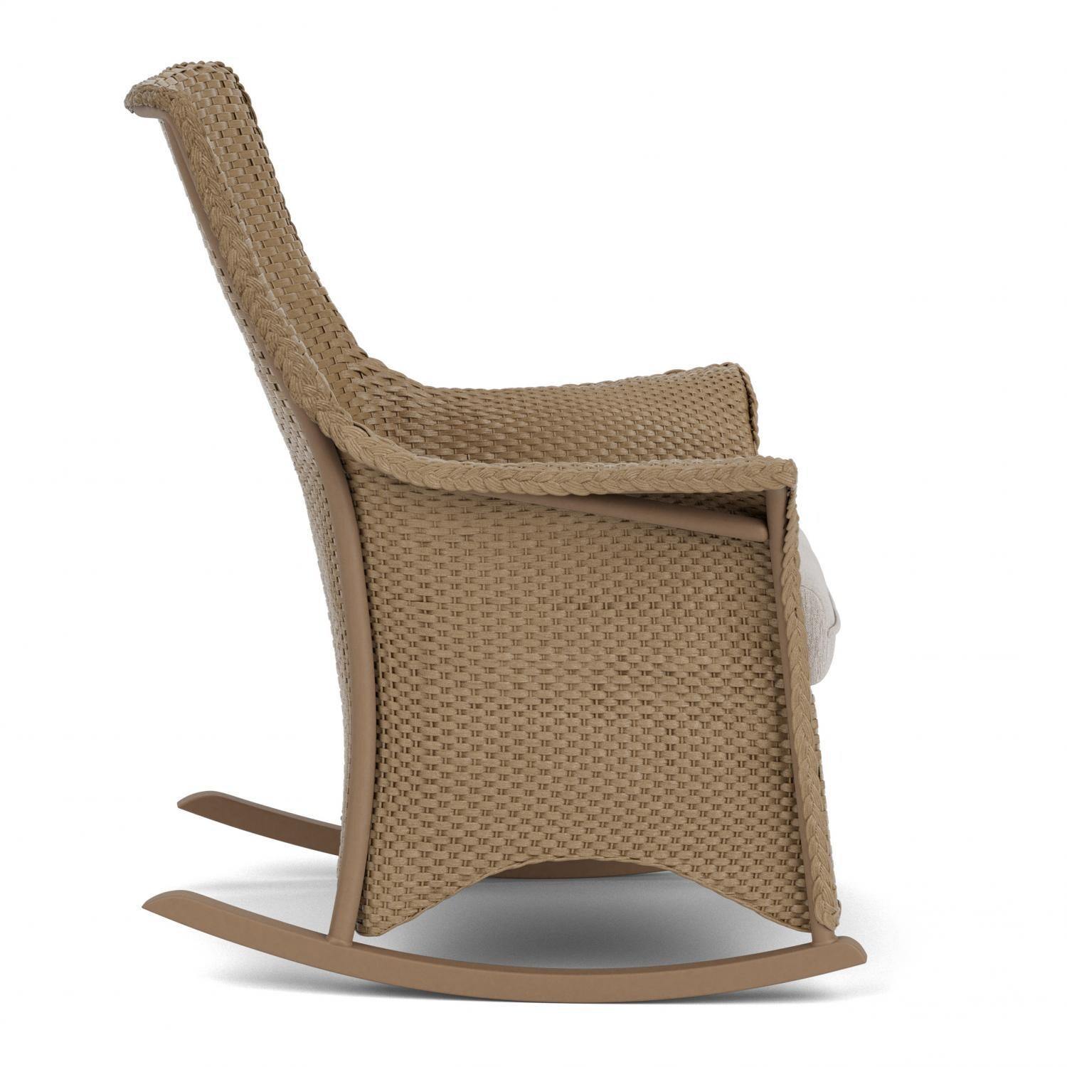 Lloyd Flanders Mandalay Porch Rocker in Fawn Finish with Remy Cloud fabric - Side thumbnail
