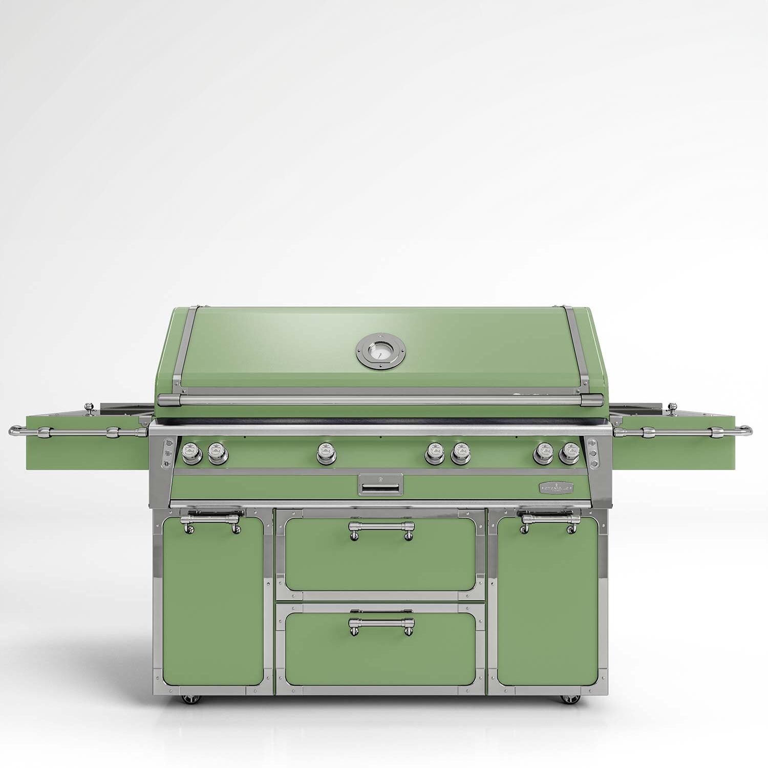 Officine Gullo 56-Inch OG Professional Propane Grill Cart in Matcha - BBQ56FS03