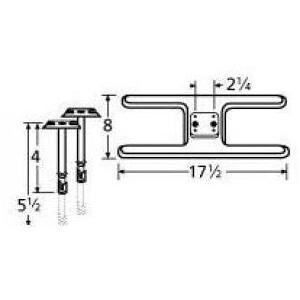 Stainless Steel H Twin, Centered, 2.25 Inch Offset Burner 10902-70201