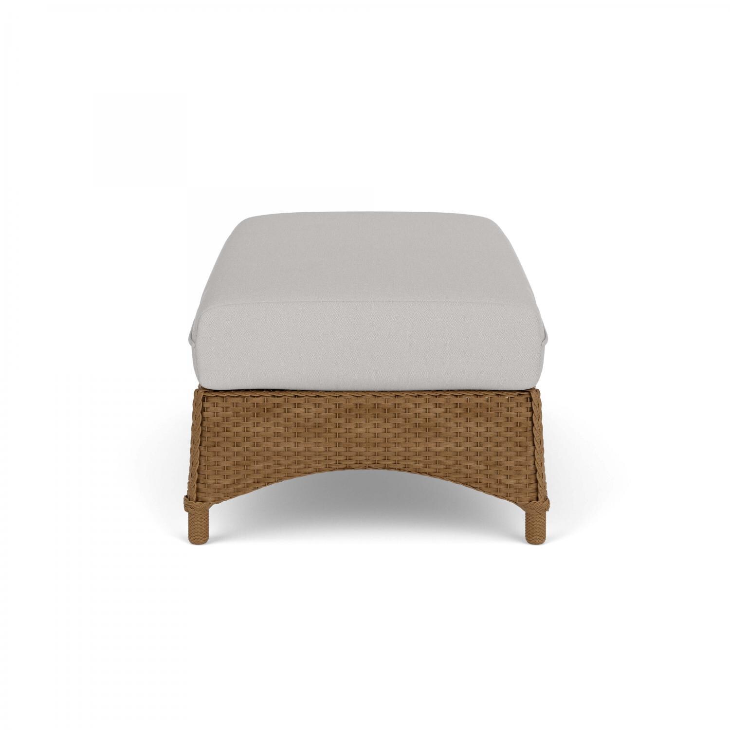 Lloyd Flanders Mandalay Large Ottoman in Hickory Finish with Tundra Dove fabric - Side thumbnail
