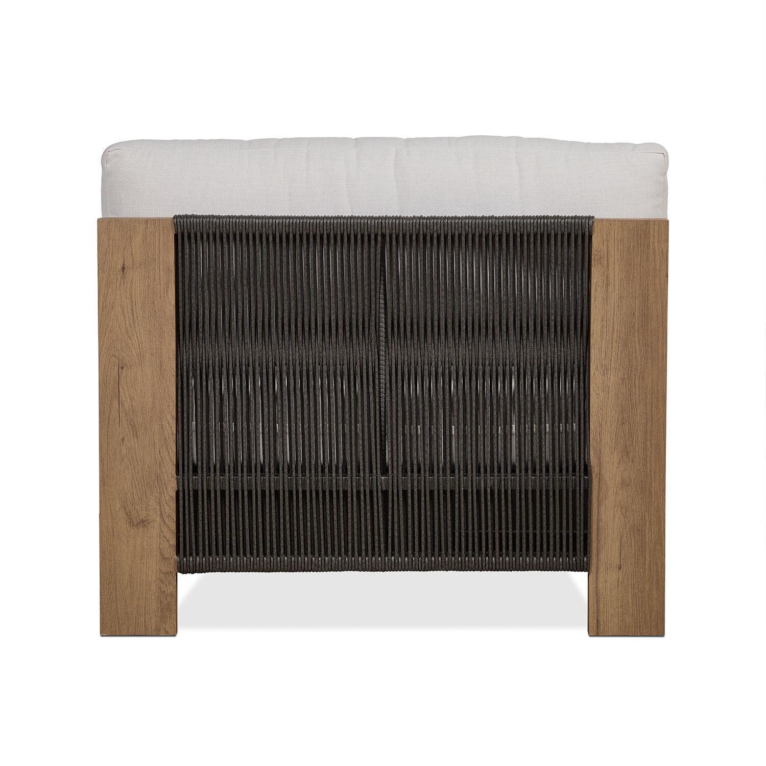Heritage 33 Inch Armless Outdoor Chair in Beechwood W/ Sunbrella Cushions by Lakeview Outdoor Designs - Rear View - White Background thumbnail