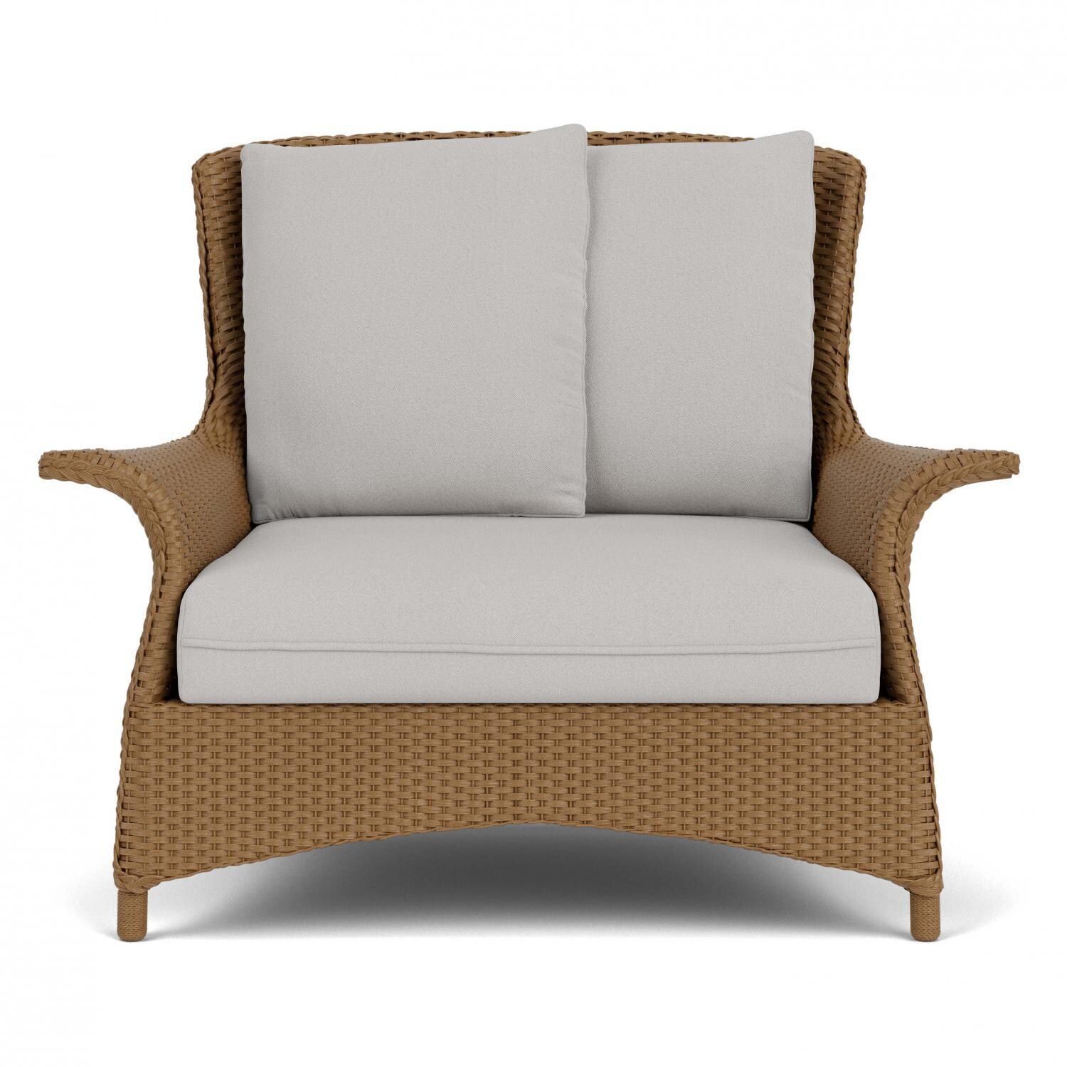 Lloyd Flanders Mandalay Chair and a Half in Hickory Finish with Tundra Dove Fabric thumbnail