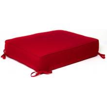 Sunbrella Canvas Jockey Red Small Outdoor Replacement Ottoman Cushion W/ Piping By BBQGuys image