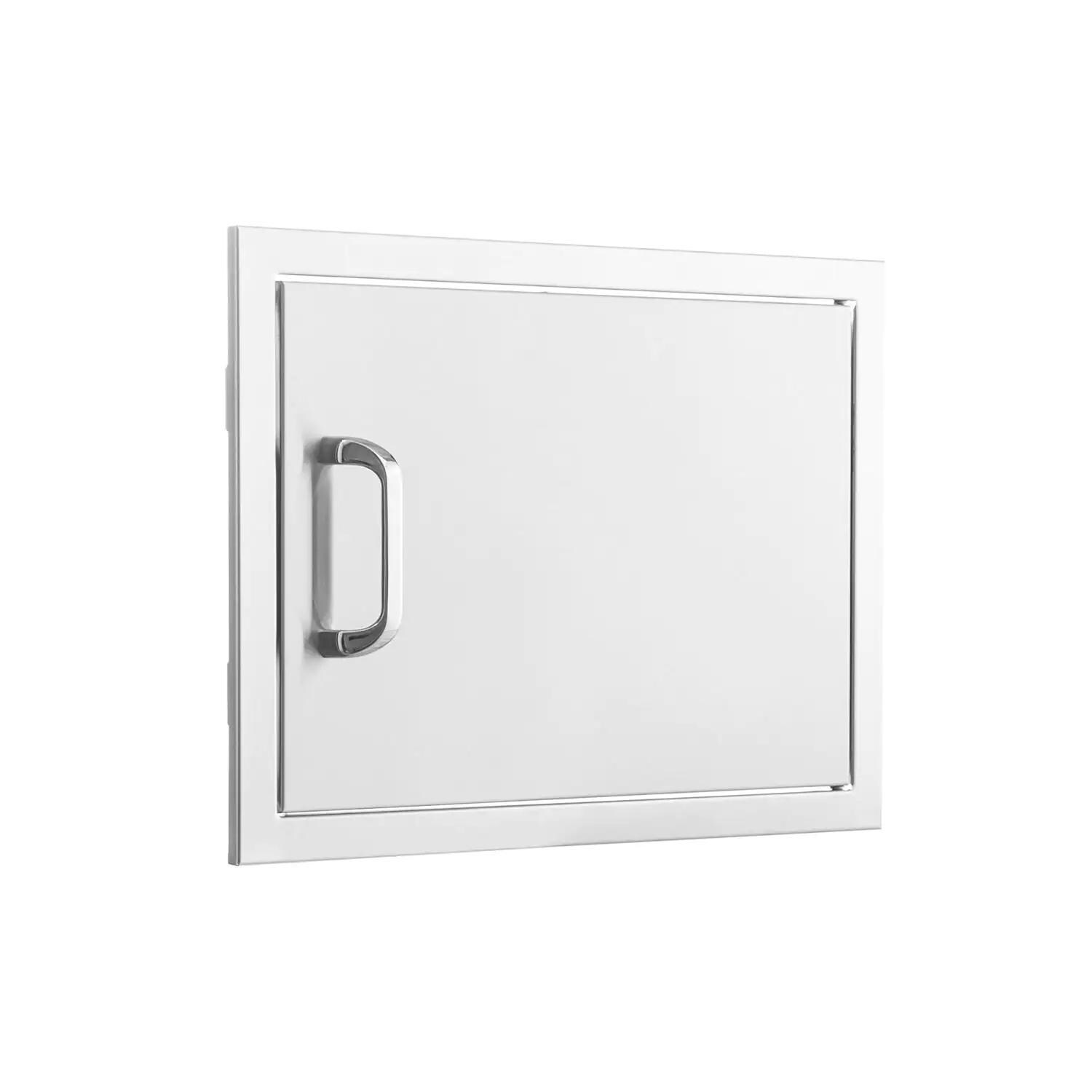 BBQGuys Signature 24-in Contempo/Traditional Stainless Steel Reversible Single Access Door - Horizontal - Angled View - White Background thumbnail