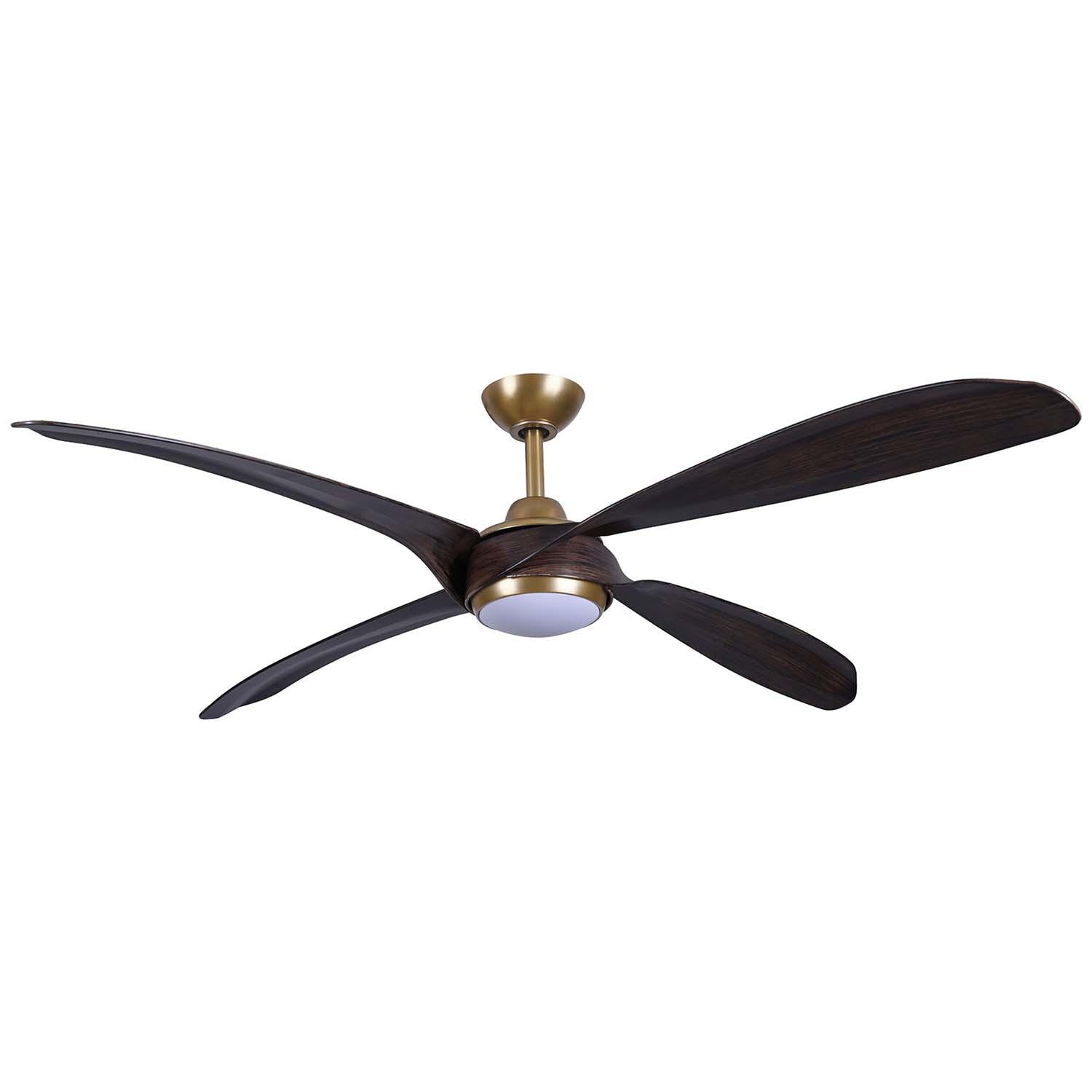 60-in F698L-LBR/DO Mortyn Fan in Legacy Brass w/ Dark Oak Blades by Minka-Aire - White Background thumbnail