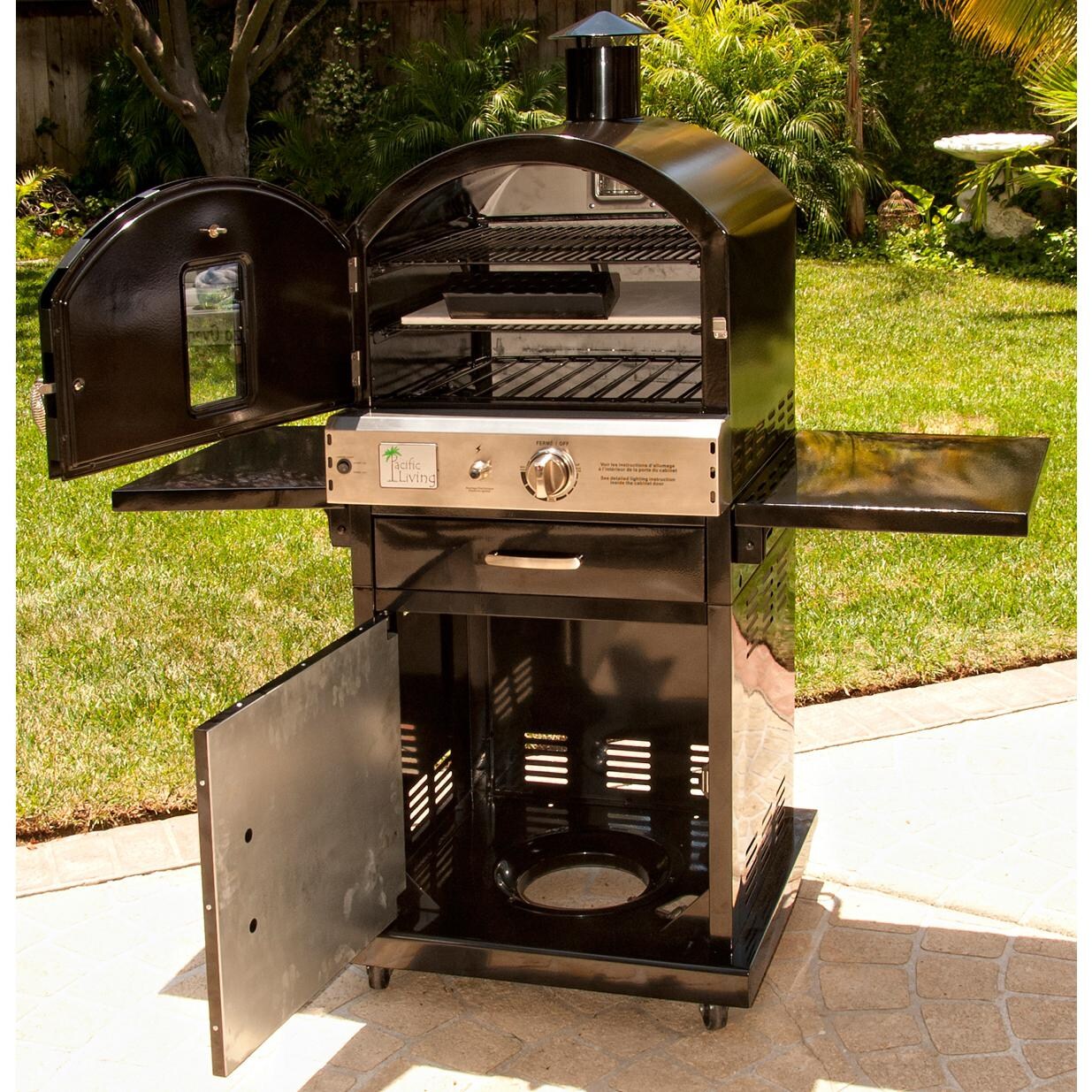 Pacific Living PL8BLK Propane Gas Outdoor Pizza Oven Cart Interior thumbnail