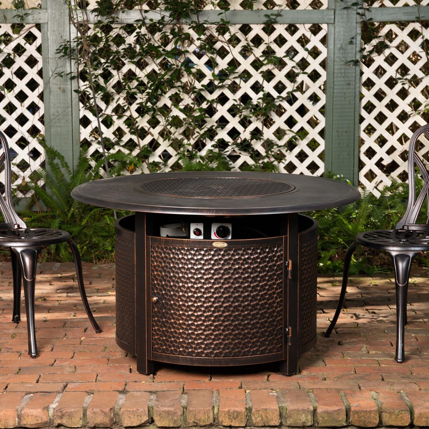 Ultimate Patio SC62752 Leafview 42-Inch Round Aluminum Propane Fire Pit Table - Burner Cover thumbnail