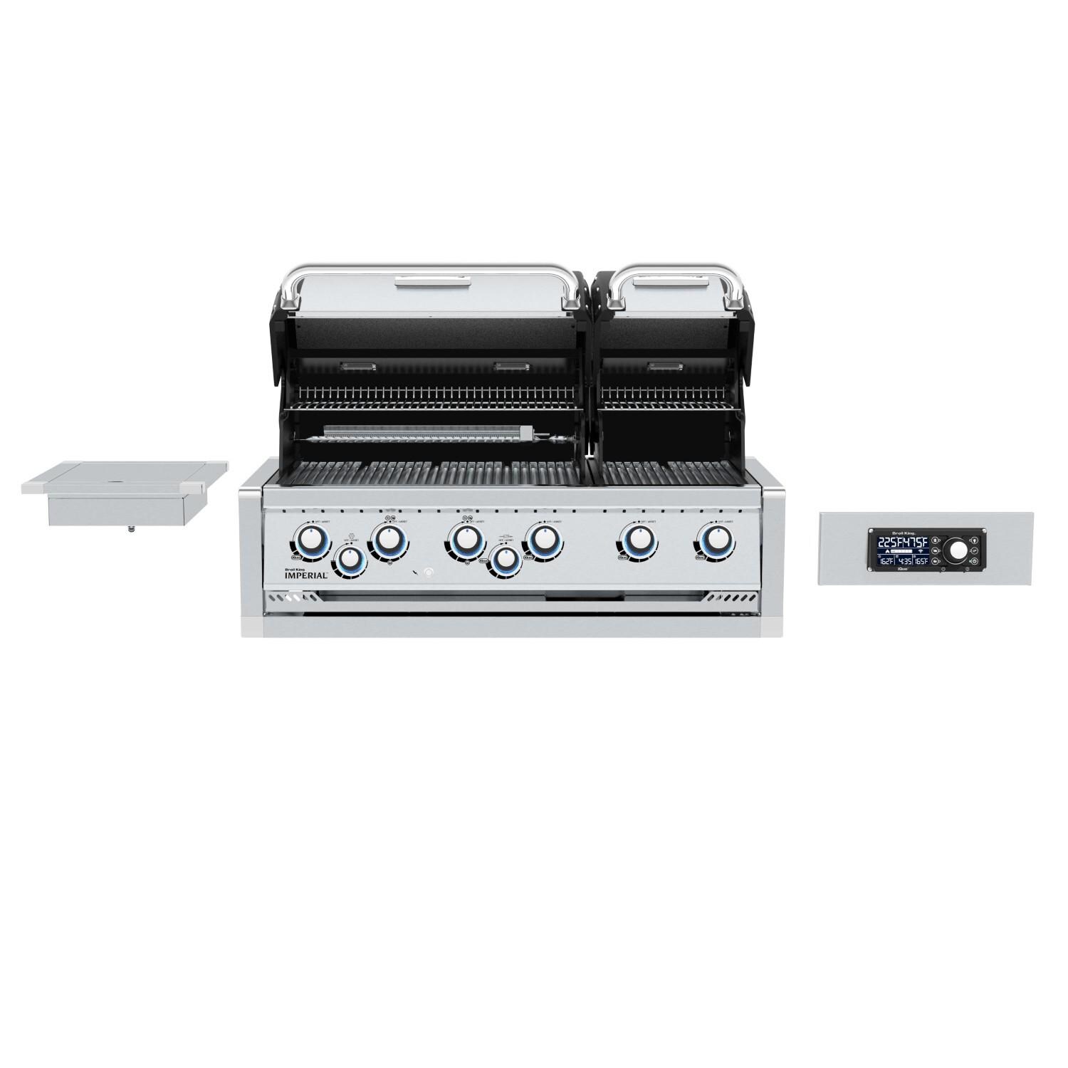Broil King 699787 Imperial QS 690 Built-In Natural Gas Grill - Grill Open - White Background thumbnail