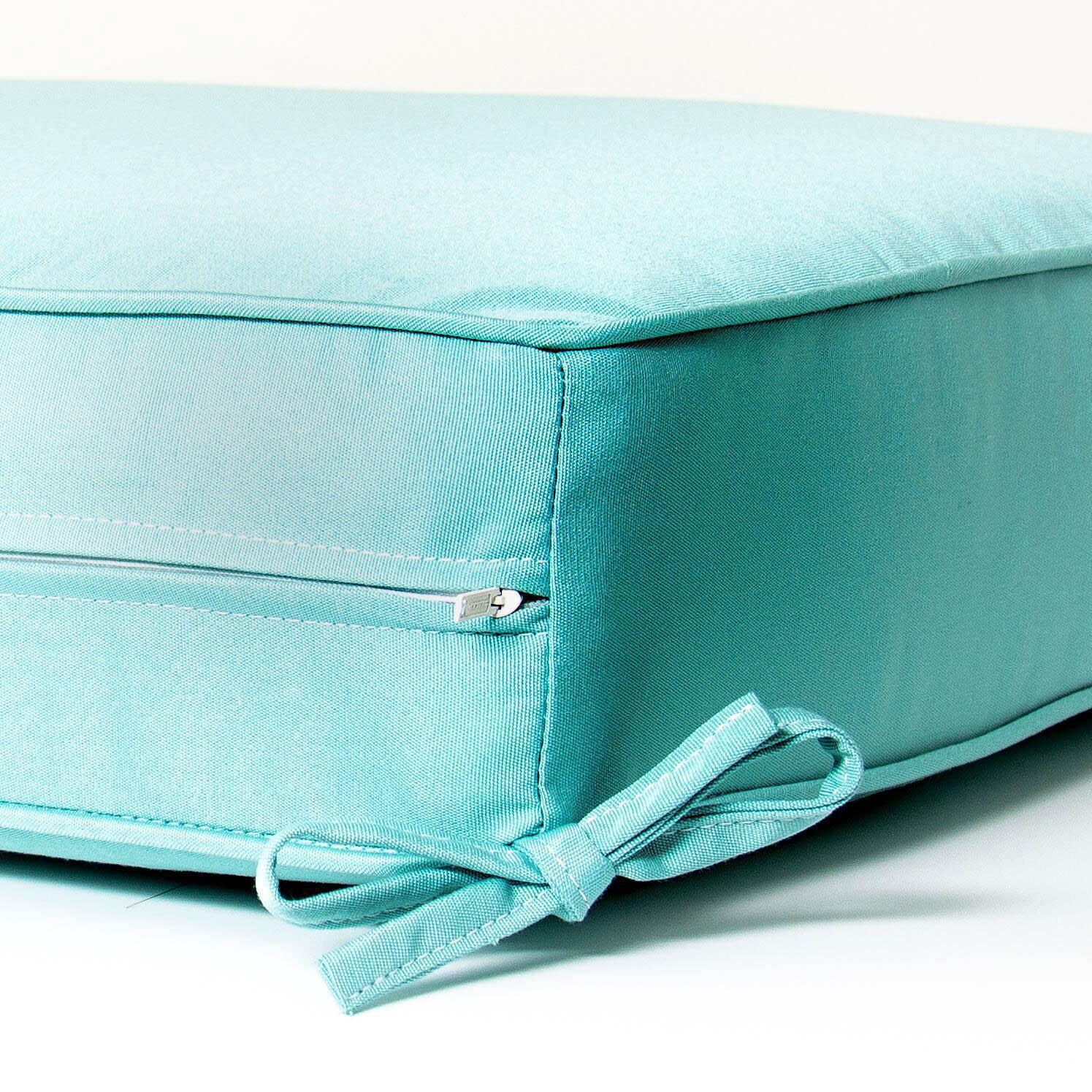 Large Replacement Ottoman Cushion With Piping - Zipper and Tie Detail thumbnail