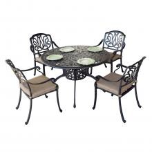 Darlee Elisabeth 5 Piece Cast Aluminum Patio Dining Set