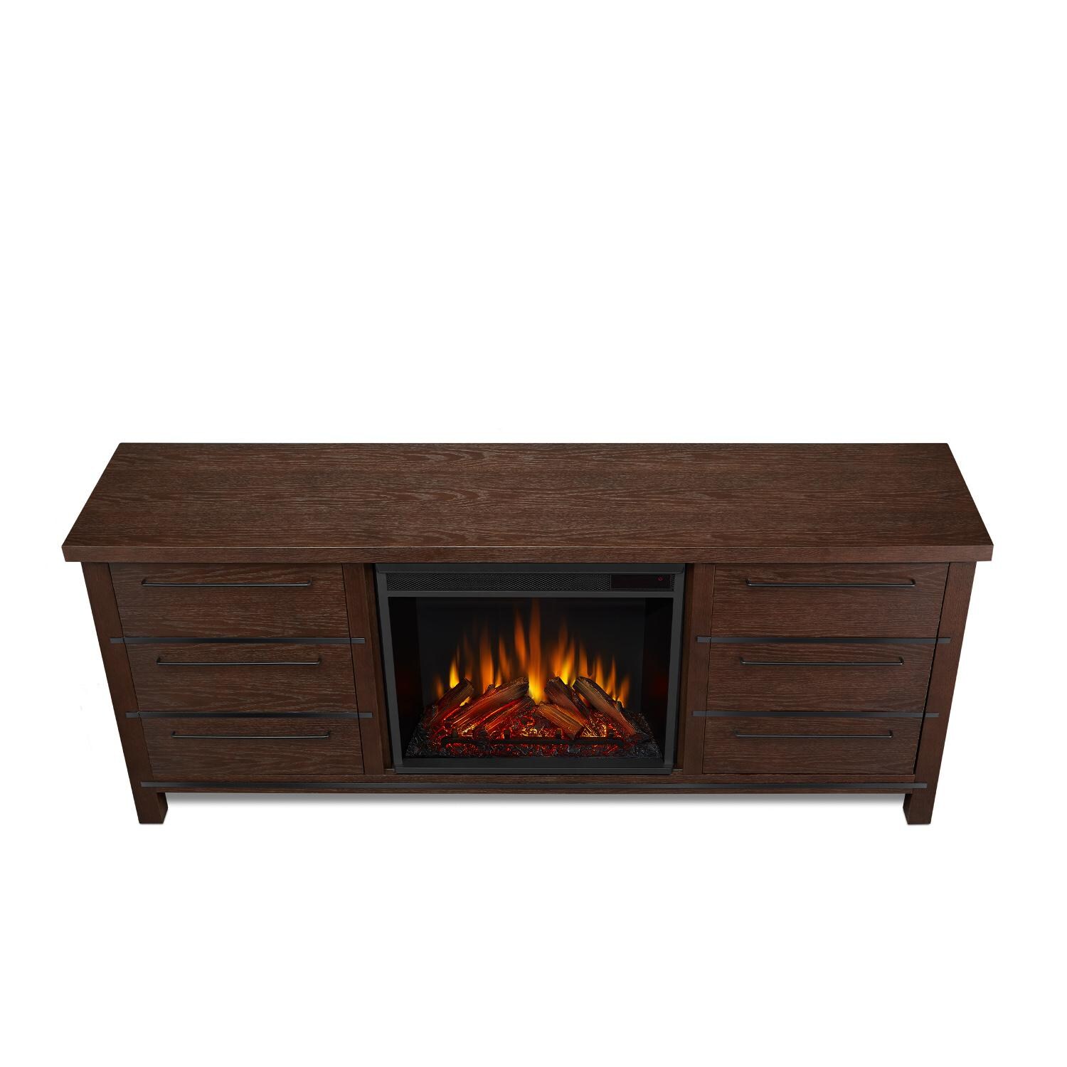 Real Flame - 8280E-CO - Parsons 67-Inch Electric Fireplace Entertainment Center - Chestnut Oak - Top View thumbnail